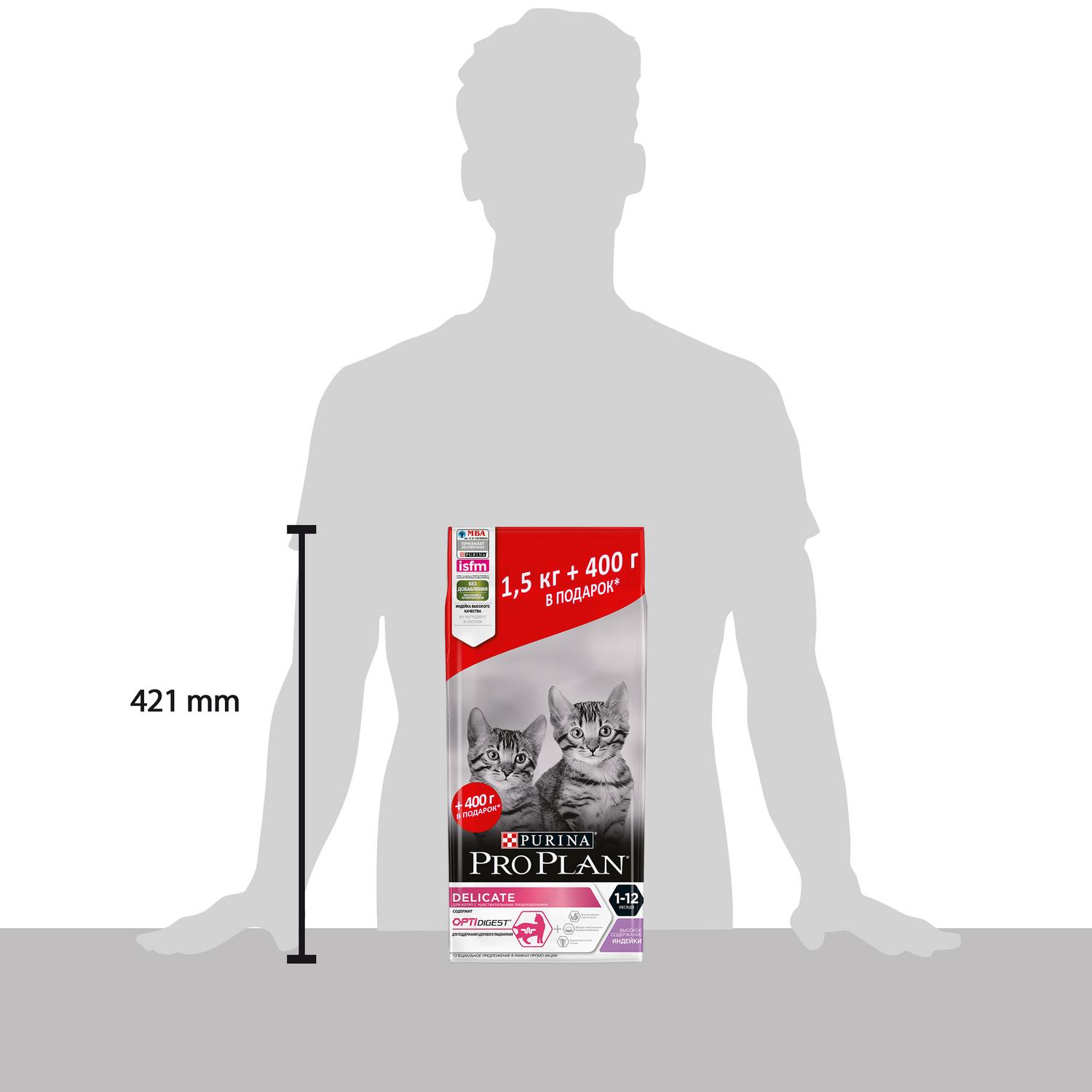 Корм для котят PRO PLAN с чувствительным пищеварением индейка 1.5кг+400г - фото 5