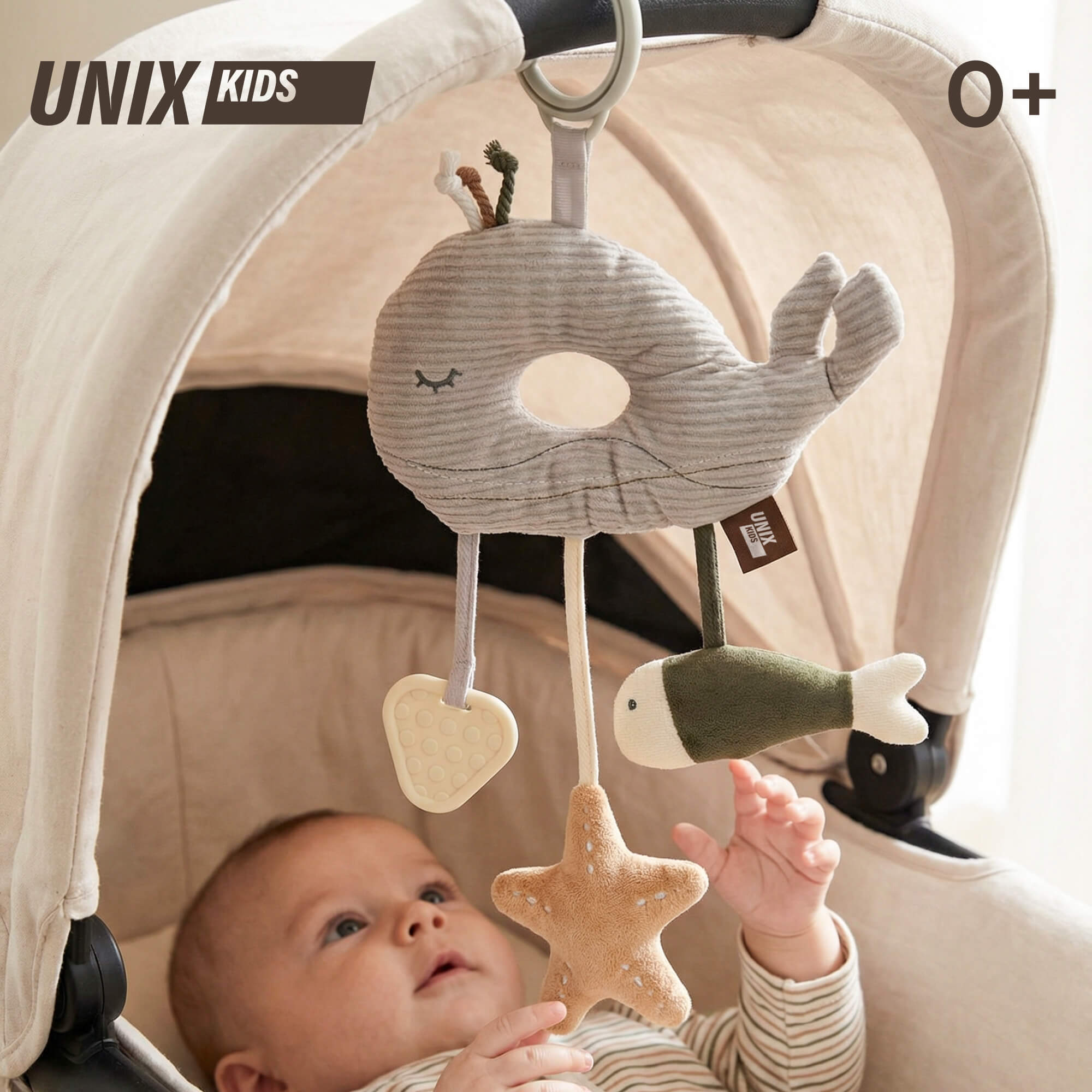 Игрушка UNIX Kids подвеска Кит/Whale 0+ развивающая - фото 1