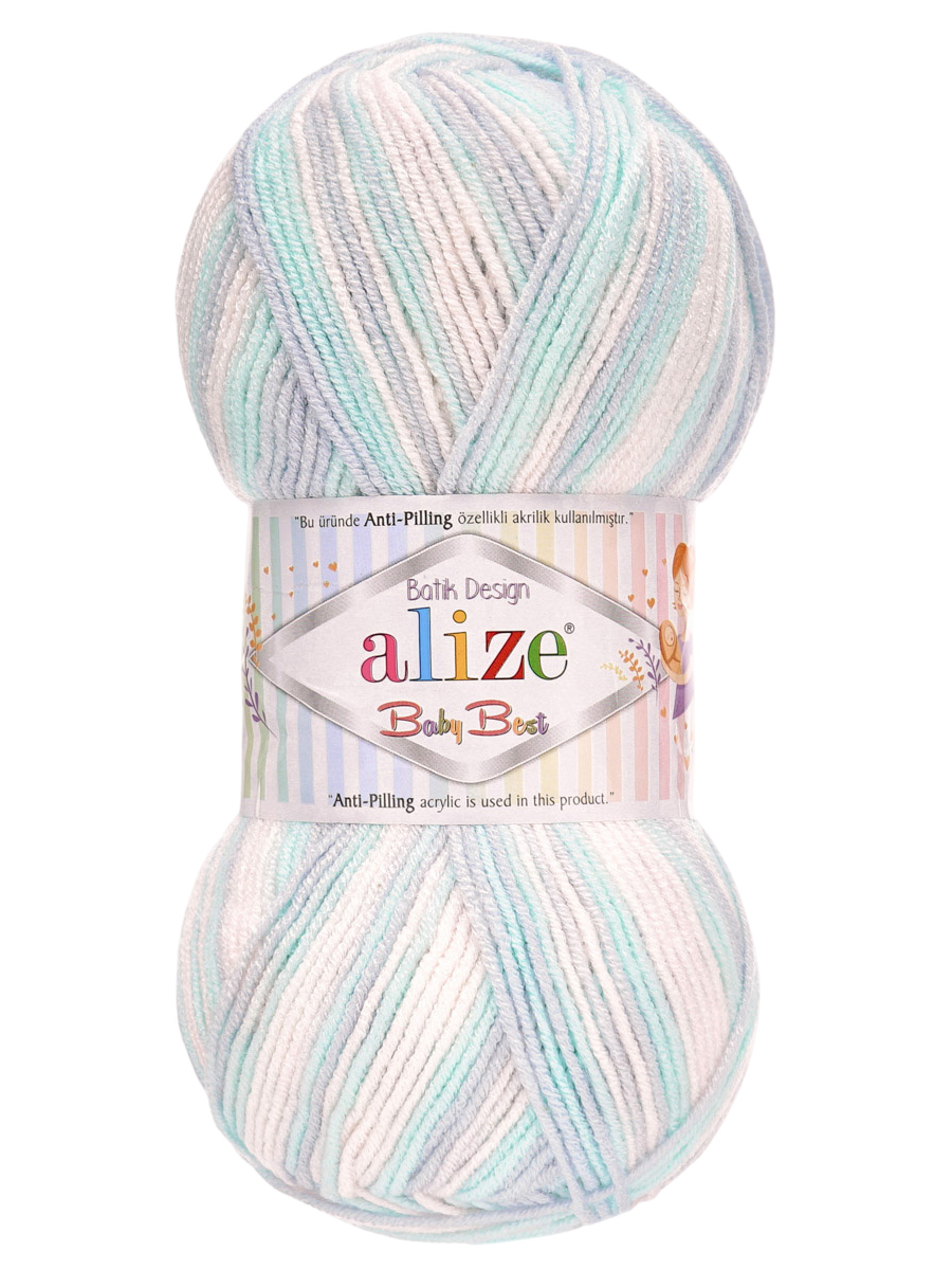 Пряжа для вязания Alize baby best batik бамбук акрил с эффектом антипиллинг 100 г 240 м 6623 секционный 5 мотков - фото 3