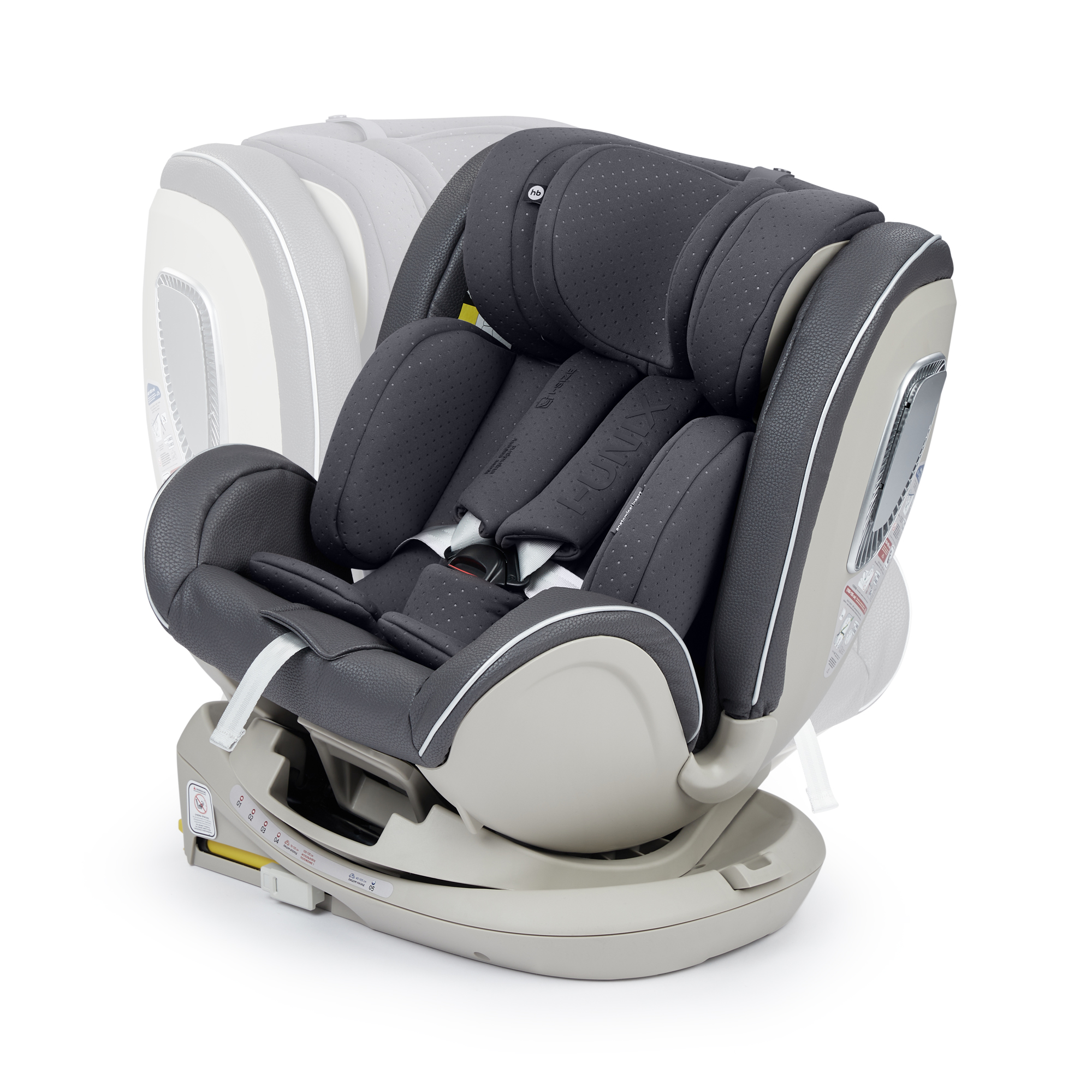 Автокресло Happy Baby I-Unix Isofix 0+/1/2/3 (0-36 кг) серый - фото 19