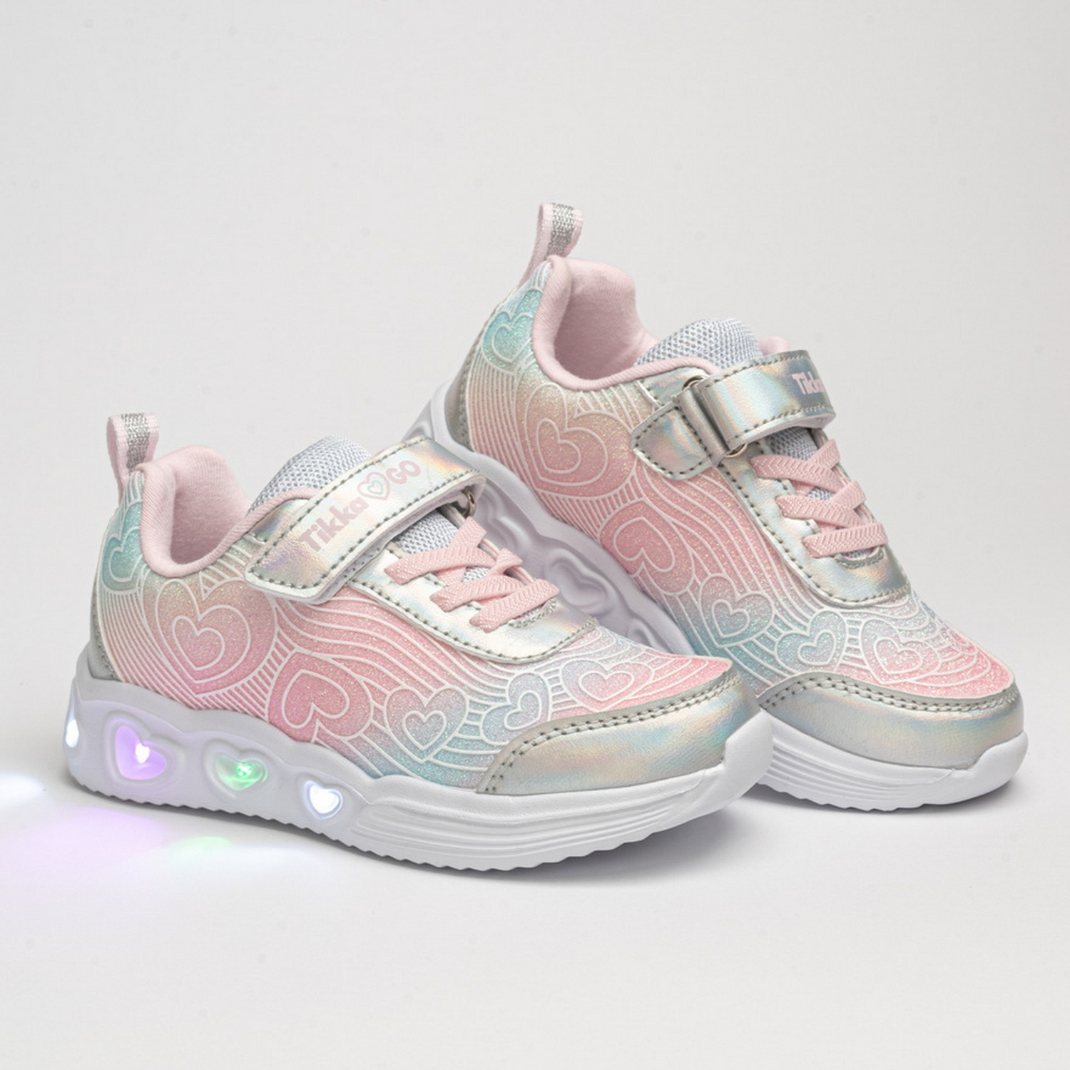 Кроссовки TikkaGo 3D16_10734_silver-pink - фото 1