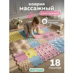 Коврик-пазл Ортодон массажный развивающий детский 26 x 220 см 18 шт.