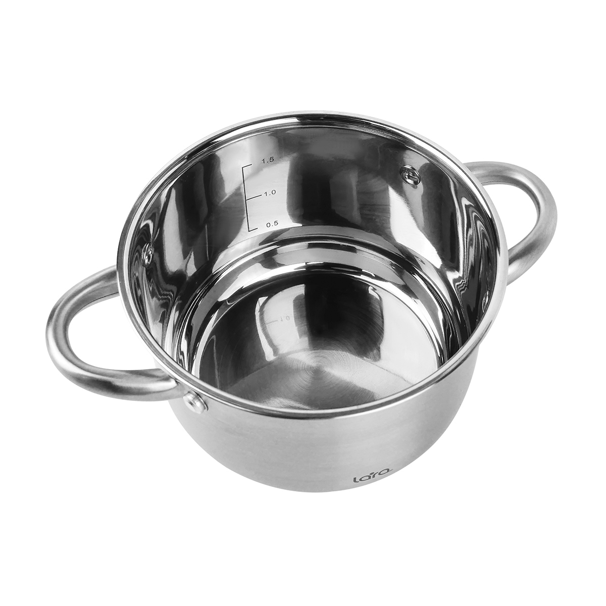 Кастрюля LARA LR02-266 (нерж) АФИНА 16x10,5см 2.1л, капсулированное индукц. дно, стекл. крышка - фото 3