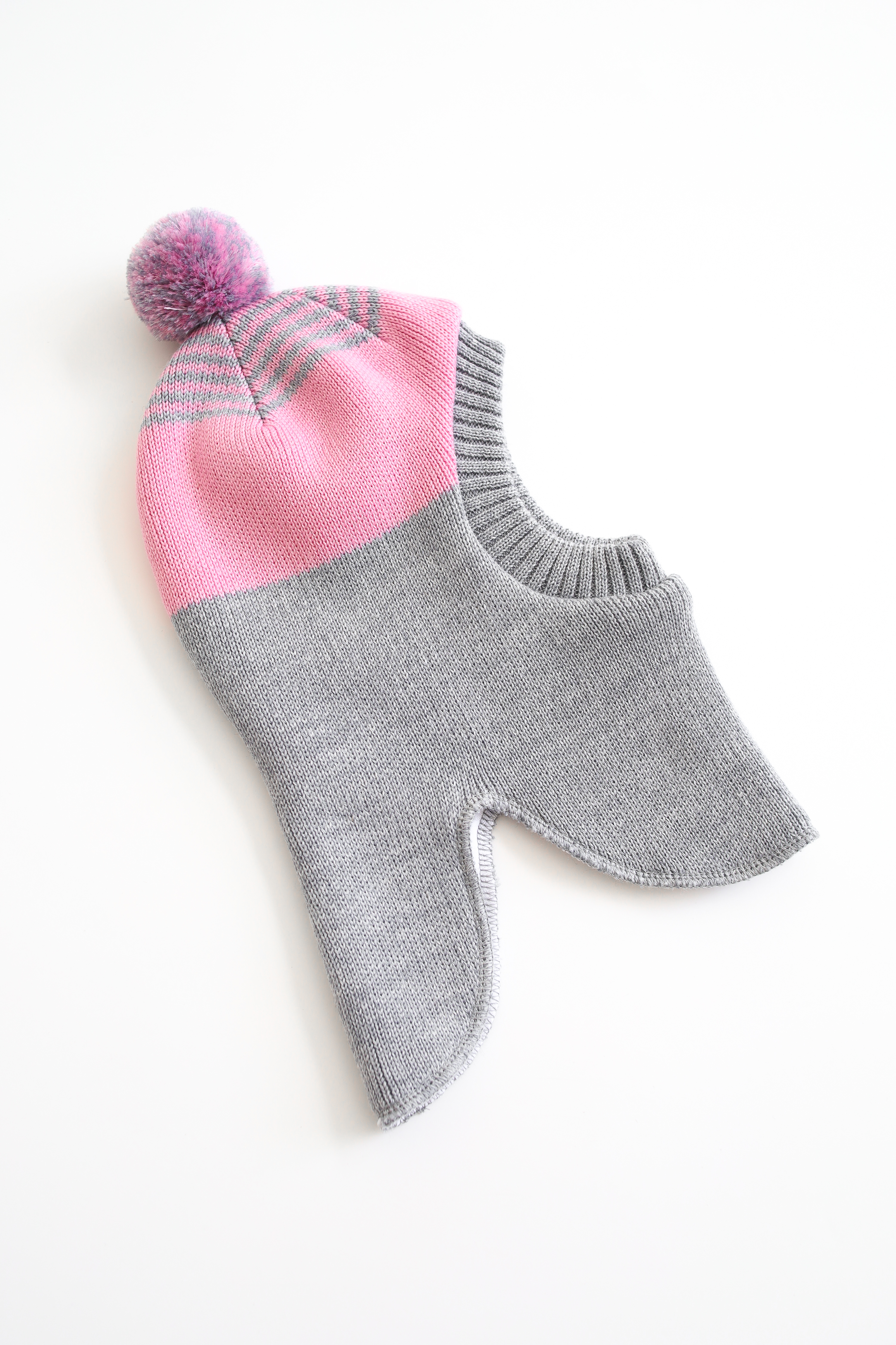 Шапка-шлем MINIDINO ВЯЗ-Ш-016/10014Шлем зима Полоска маршмеллоу - фото 5