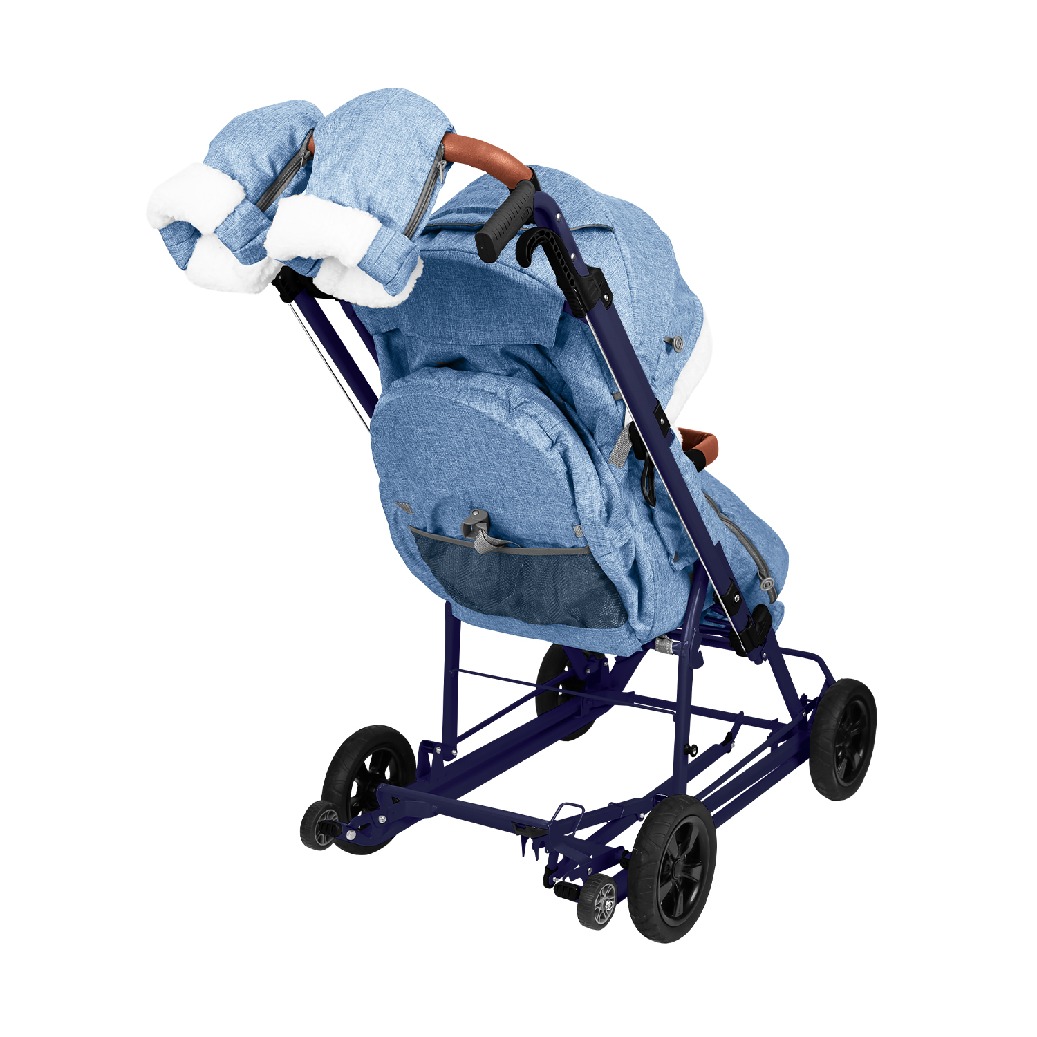Санки-коляска NiKA kids синий джинс - фото 13