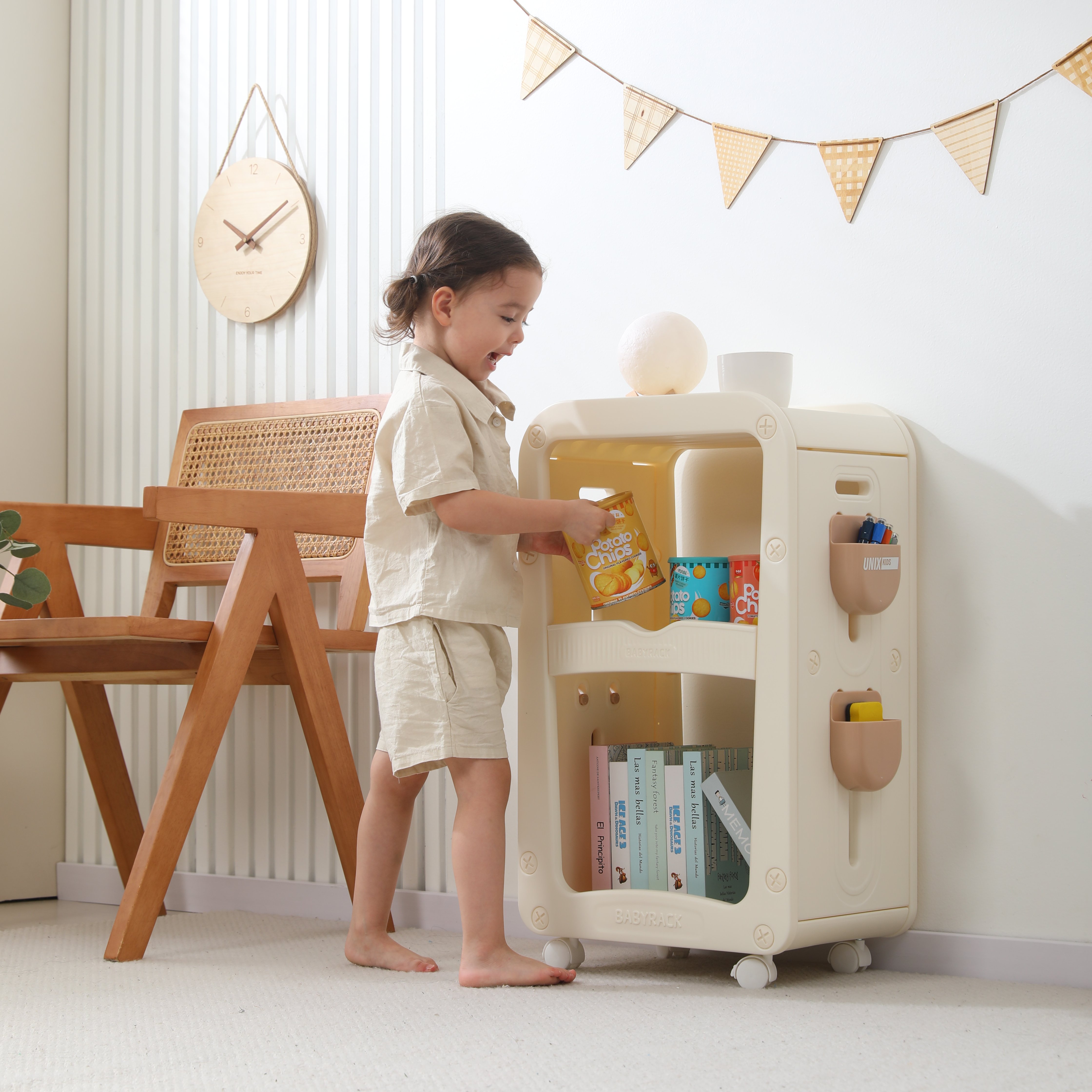 Тумба-стеллаж UNIX Kids Babyrack 3 levels Camel - фото 12