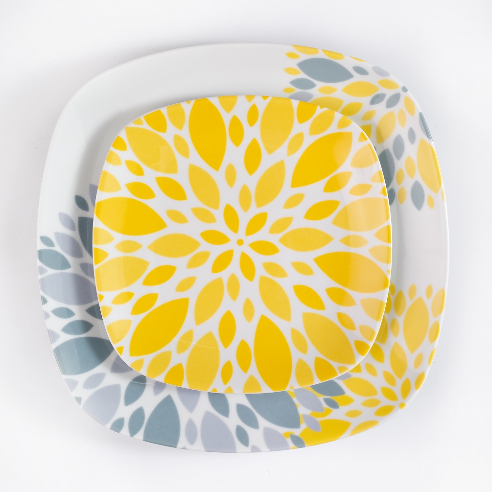 Сервиз столовый Zarin Porcelain Industries на 6 персон Quattro Selena Yellow 27 предметов - фото 5
