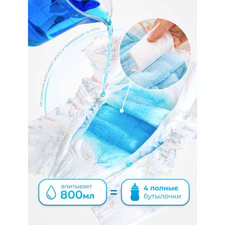 Подгузники Bebetour M (4-11 кг) 46 шт.