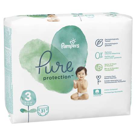 Подгузники Pampers Pure Protection 3 (6-10 кг) 31 шт.