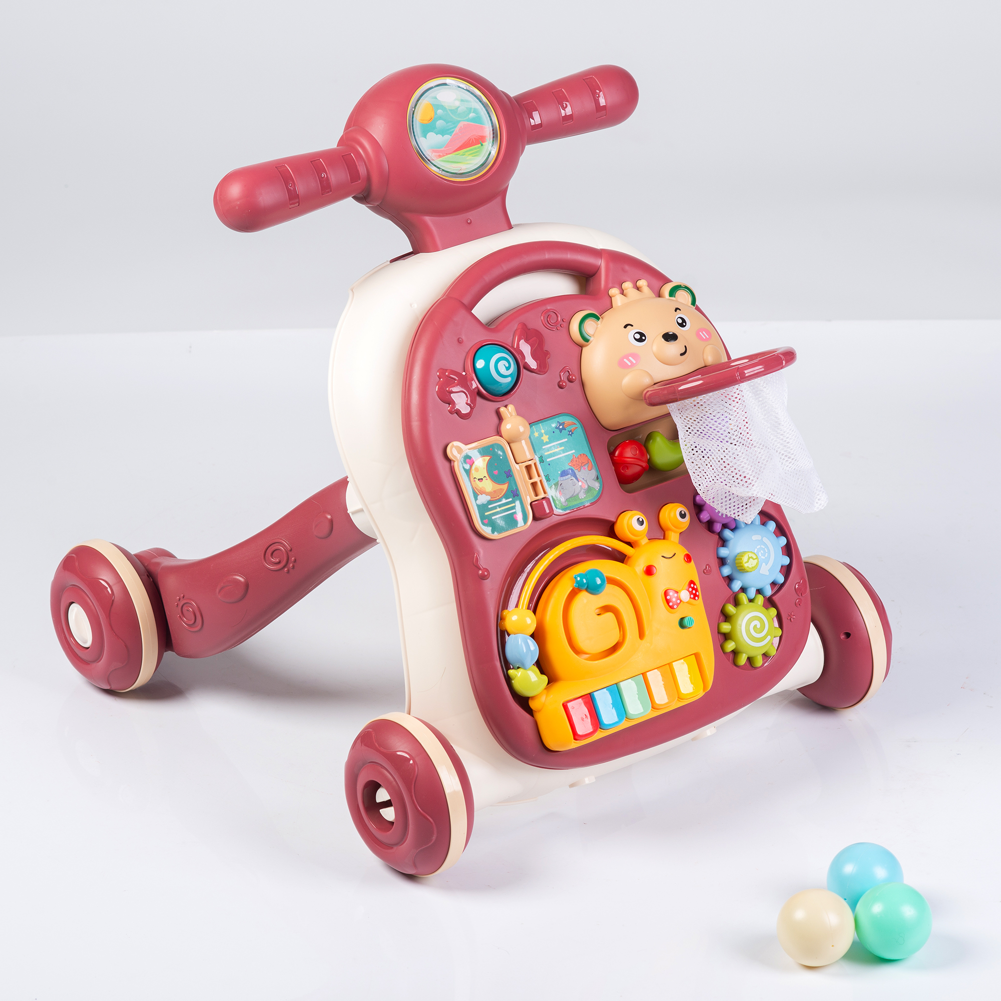 Каталка Babyhit с ручкой коричневый - фото 9