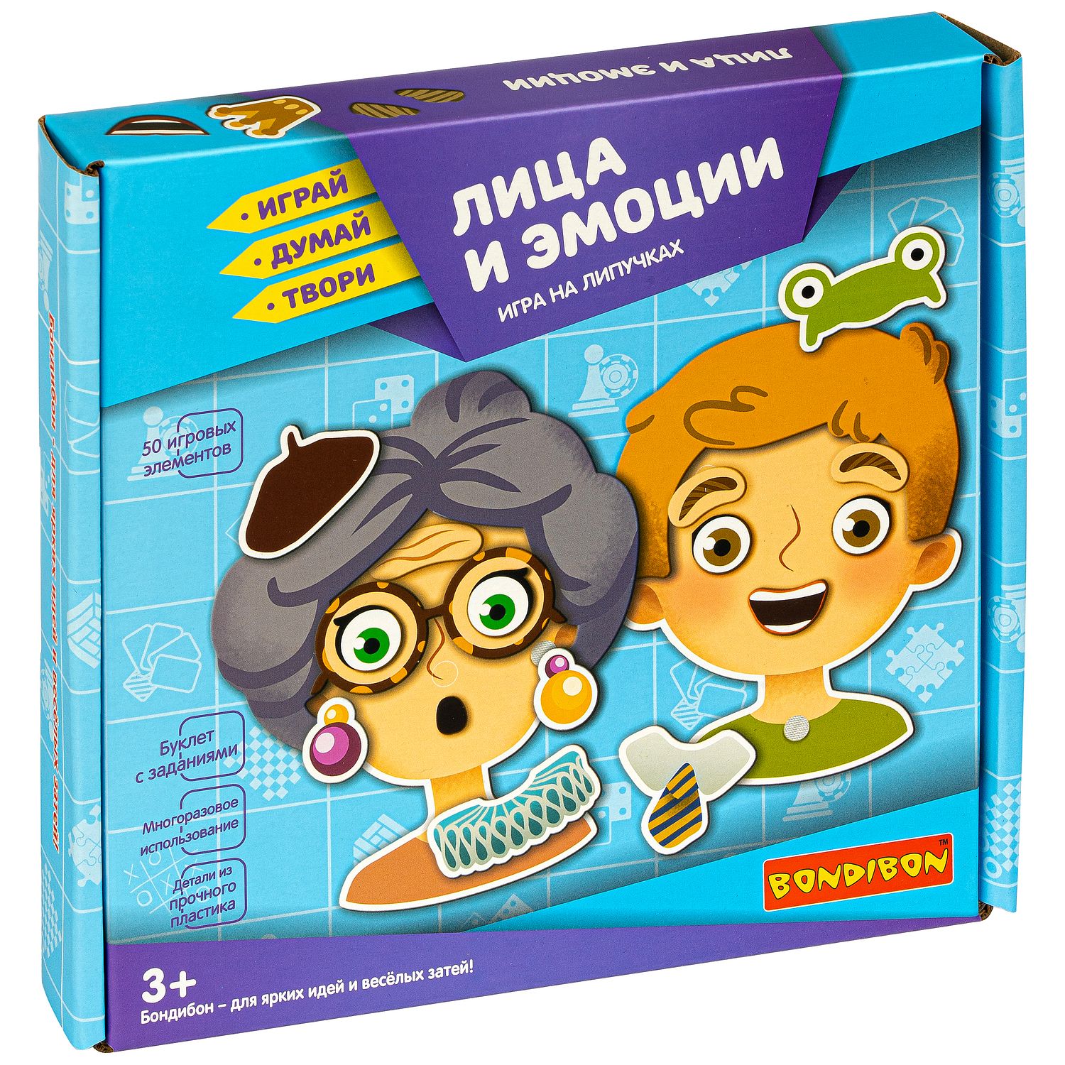 Настольная игра Bondibon на липучках Лица и эмоции - фото 1