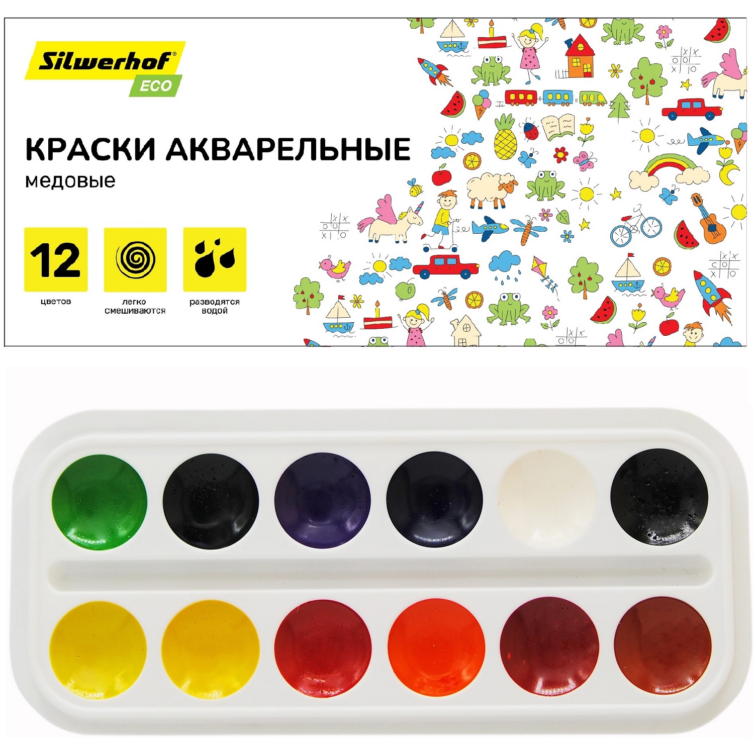 Краски акварель Silwerhof 12 цв. - фото 1