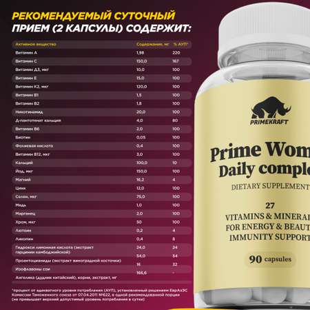 Витамины Prime Kraft 90 капсул