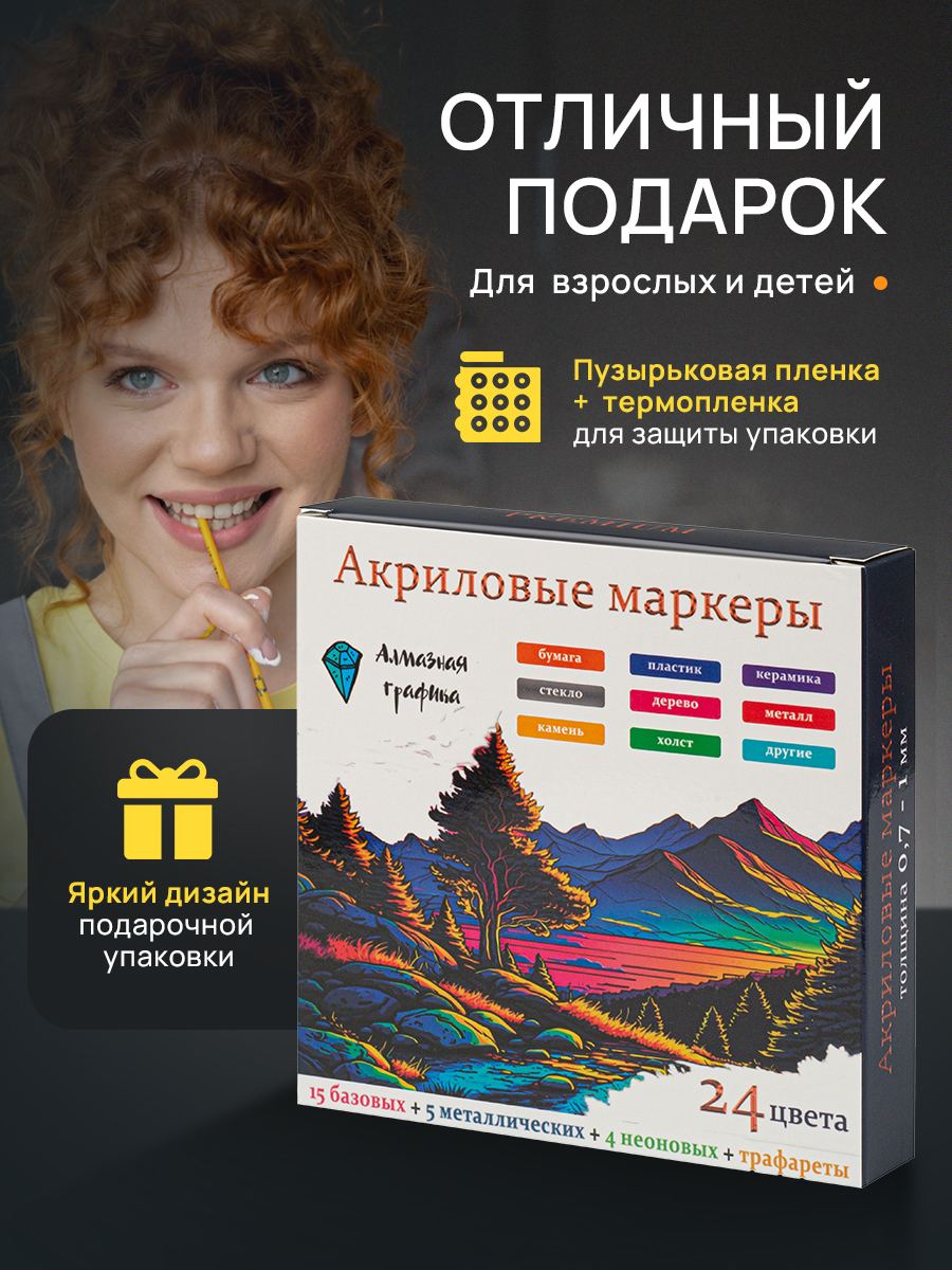 Маркеры Алмазная графика 24 цв. - фото 10