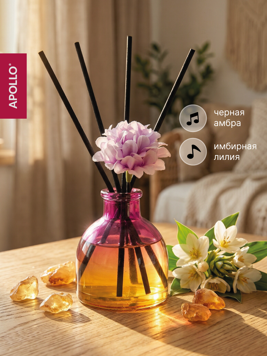 Ароматический диффузор APOLLO амбра и лилия 40 мл - фото 1