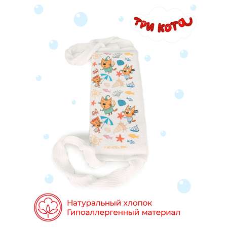 Мочалка Три кота Морской микс