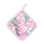 Прихватка стеганая Русский дом Пионы 18*18см