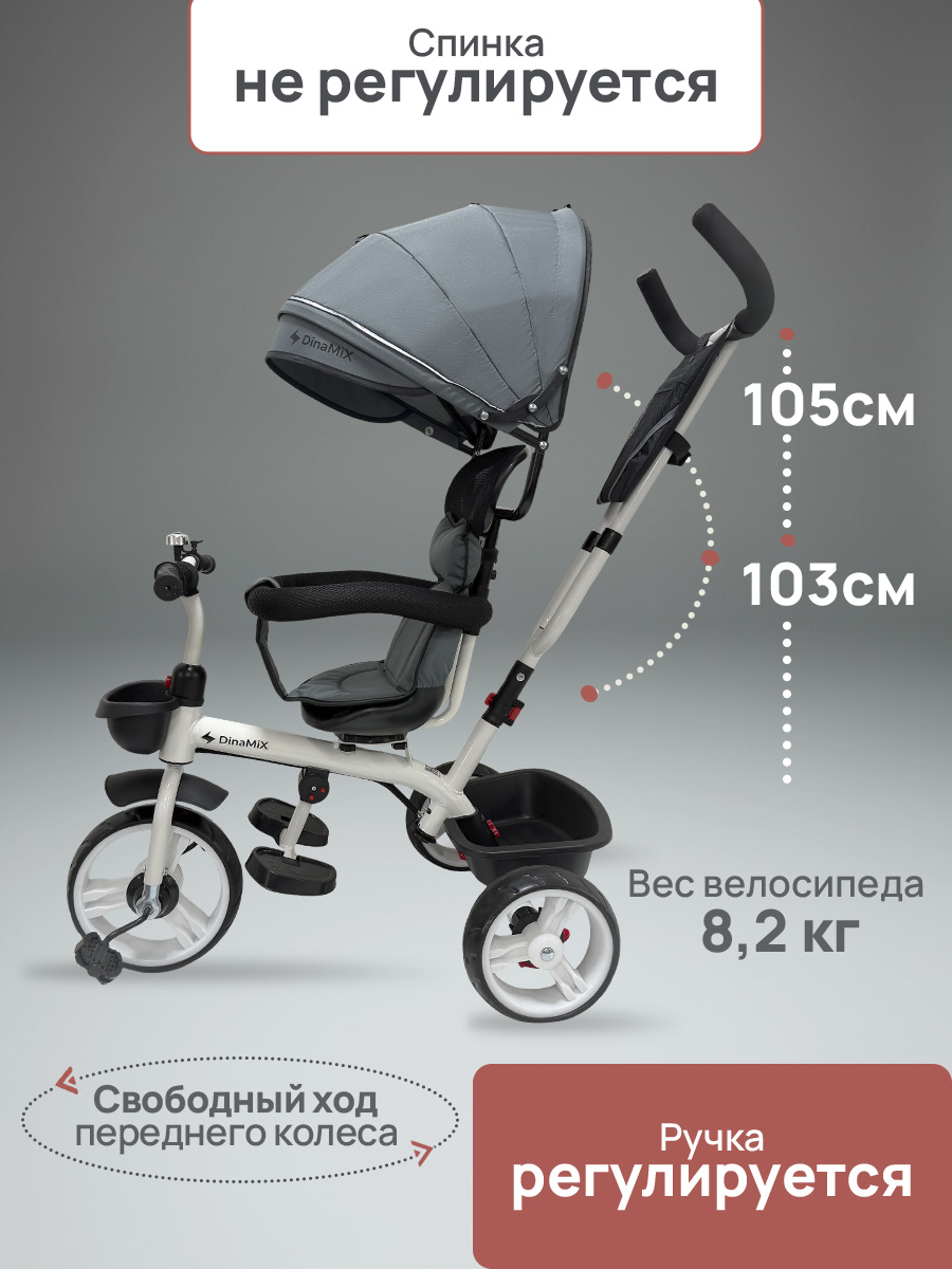 Трехколесный велосипед DinaMiX 10 дюймов - фото 3