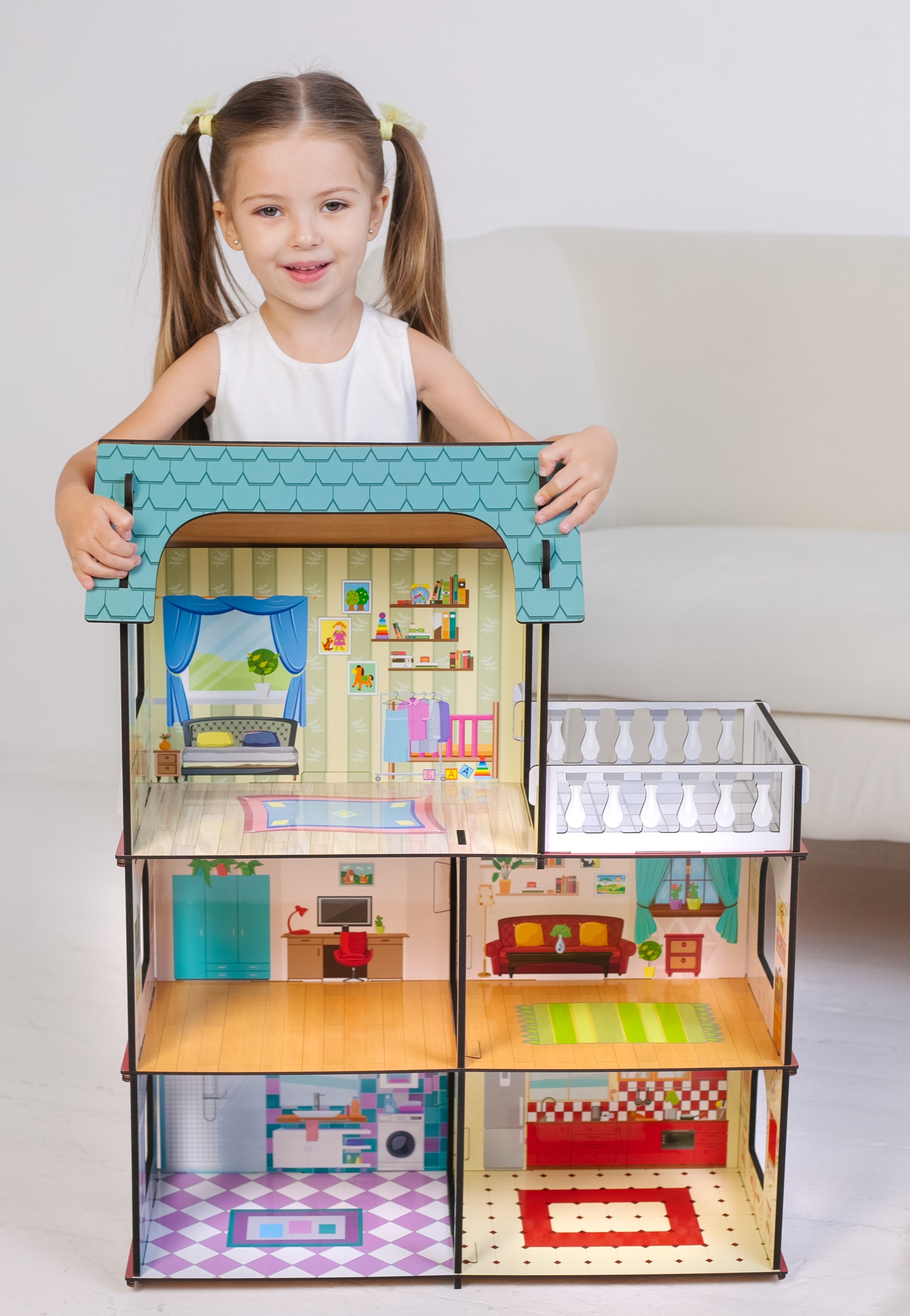 Домик для кукол Alatoys 70 см КД01 - фото 17