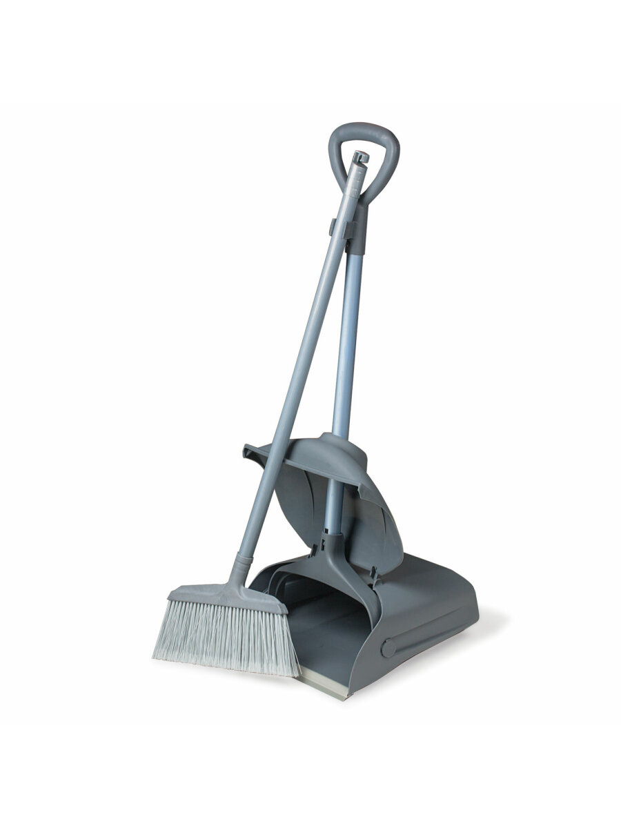 Набор для уборки Лайма Совок для мусора закрывающийся+Щетка на рукоятках - фото 1