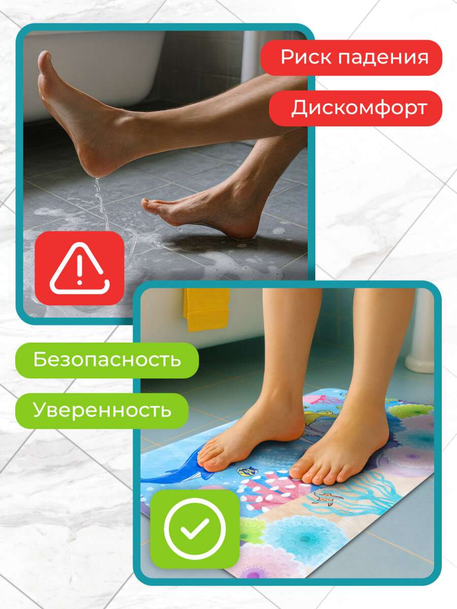 Коврик для ванной PRIMILA Русалка 40 x 70 см - фото 5