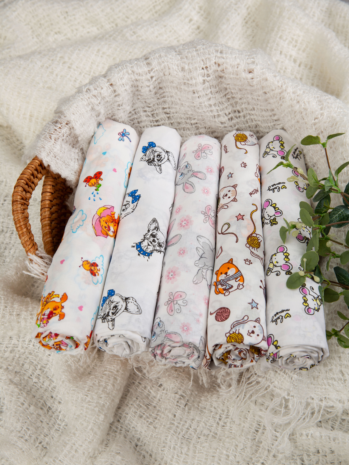 Пелёнка Чудо-Чадо Ассорти ситец 90х120 см 5 шт. - фото 12