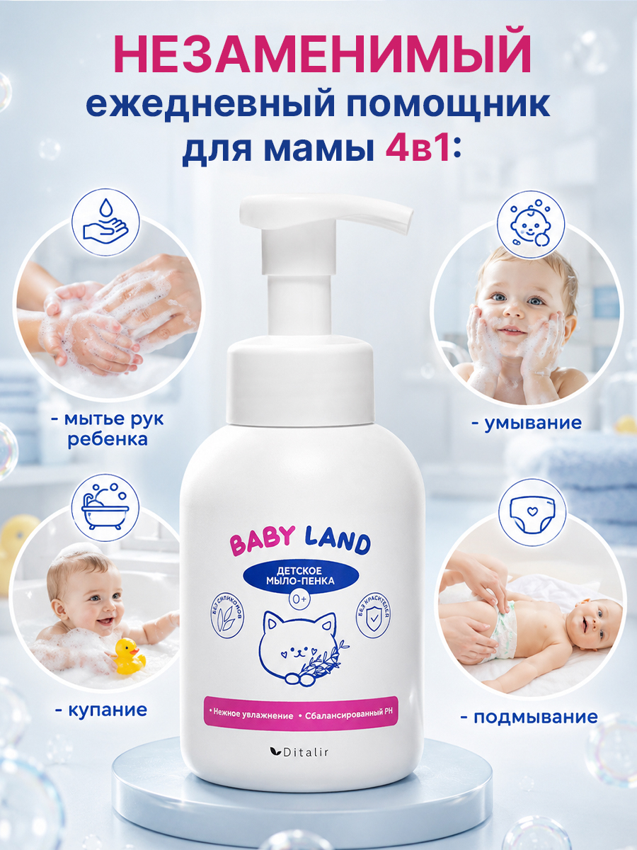 Мыло пенка Диталир Алоэ и ромашка 350 мл - фото 5