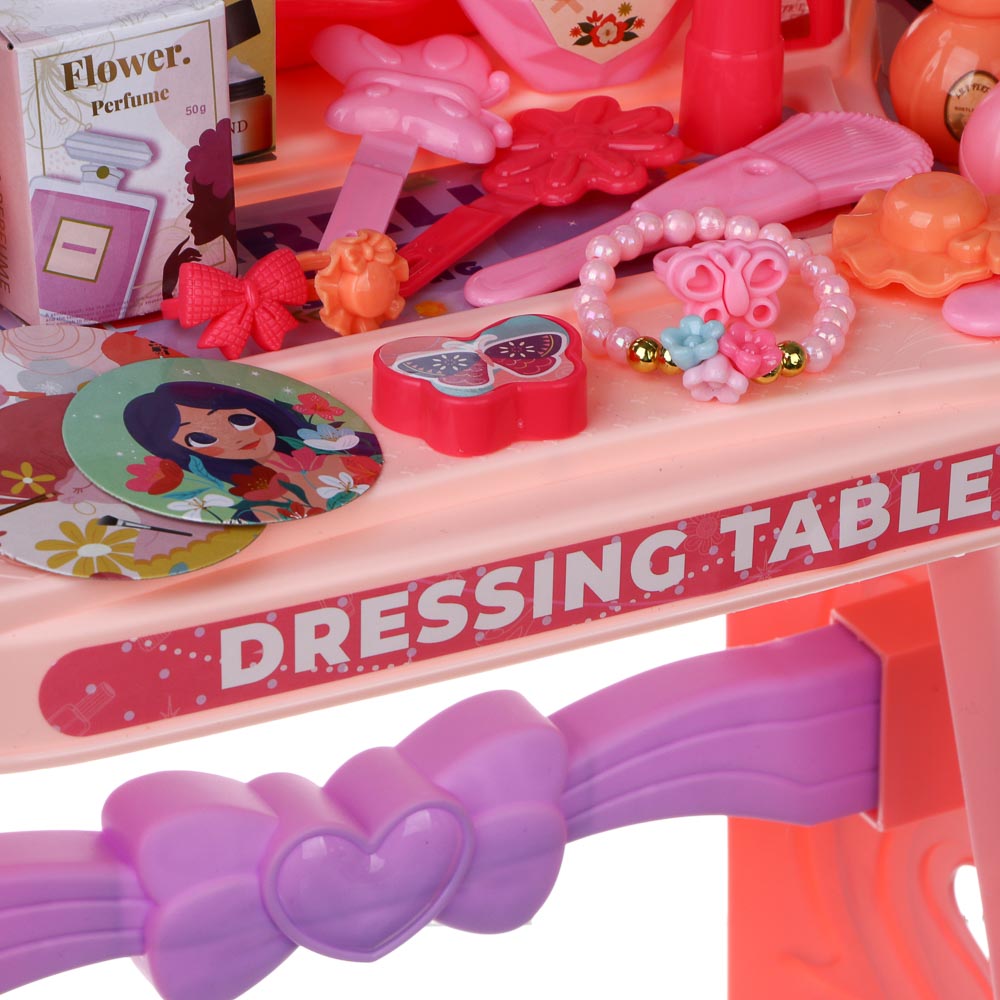 Игрушка Игроленд бижутерия, фен, косметика, маникюрный набор, инструменты, туалетный столик - фото 6