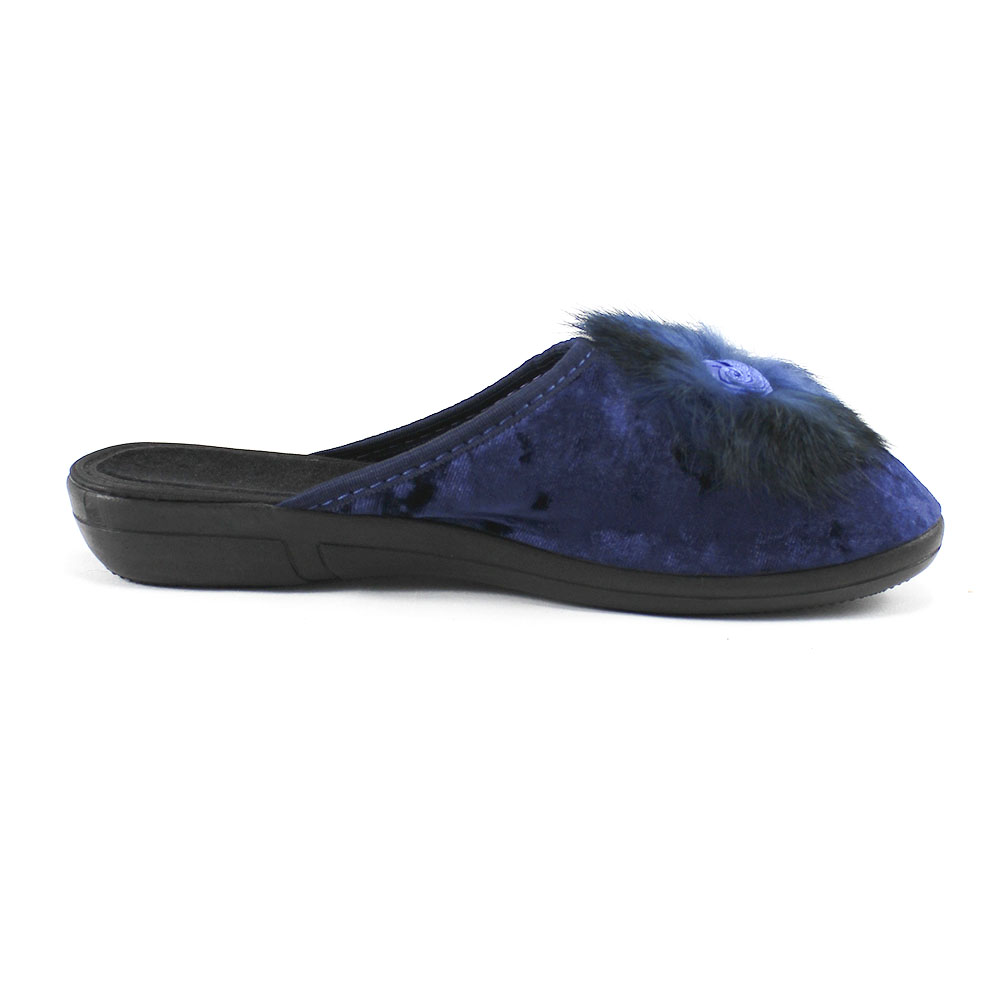 Тапочки Europen 1010пушок-СВ EUROPEN Тапочки домашние,синий - фото 2