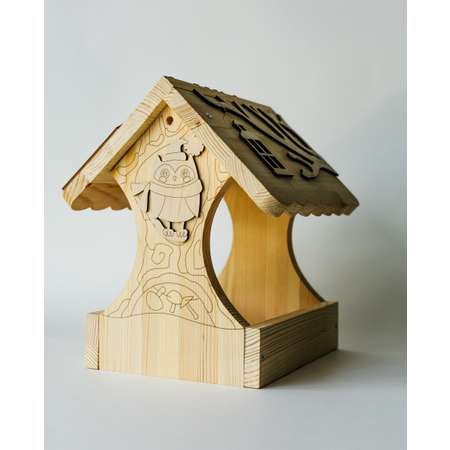 Кормушка Домик с совами WOODING design набор с красками