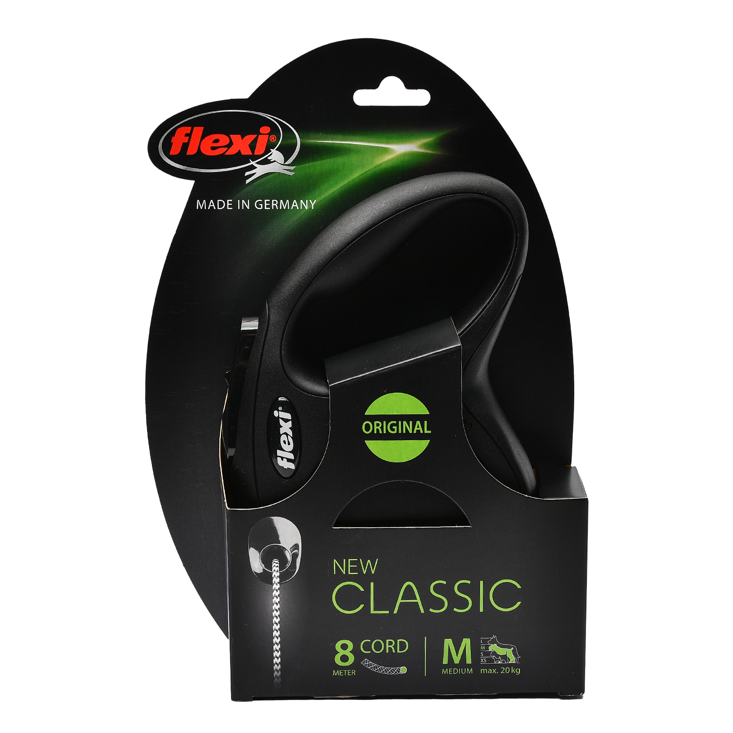 Рулетка Flexi New Classic M трос 8м до 20кг Черная - фото 3