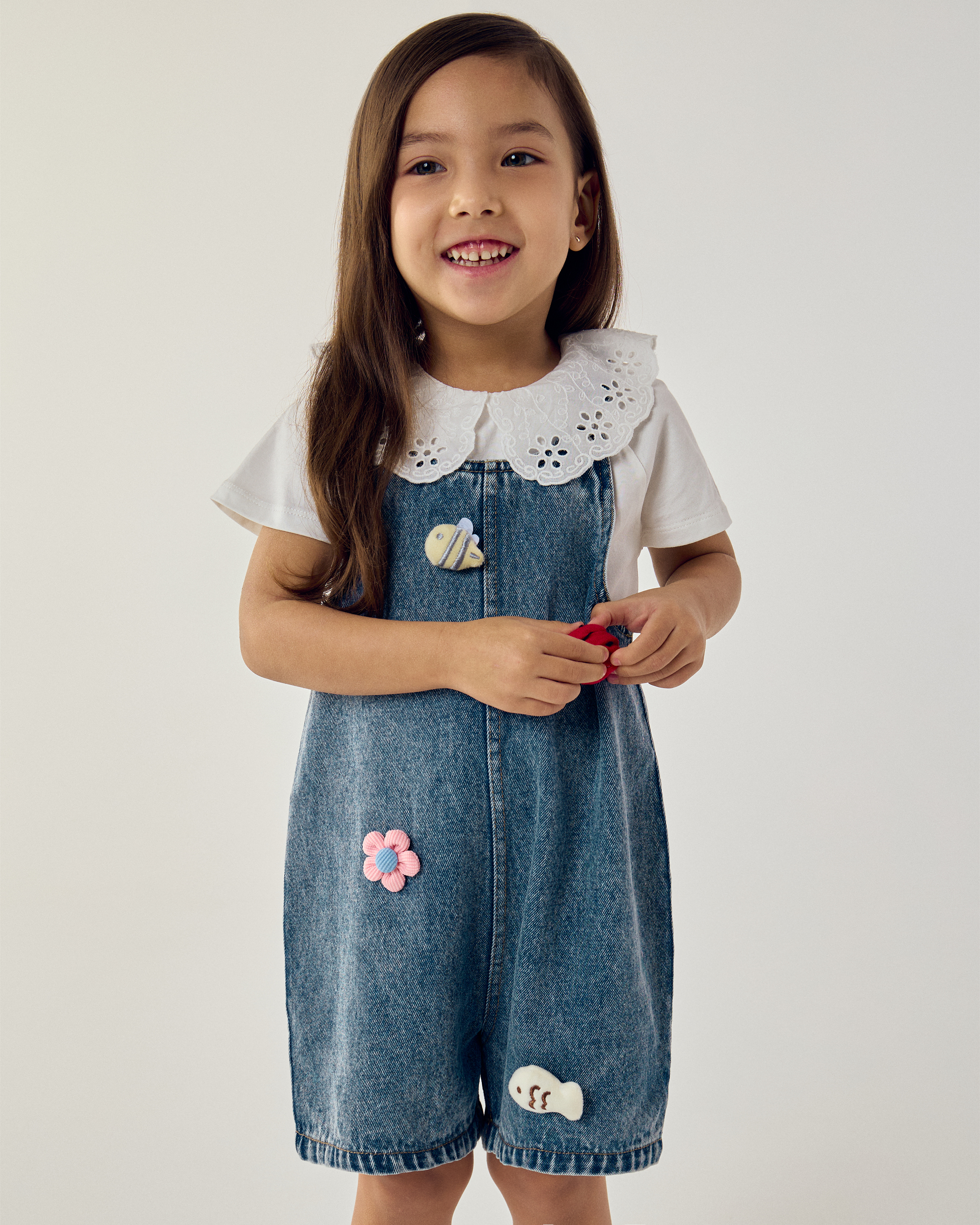 Изображение товара BabyGo Джинсовый полукомбинезон для девочки 92