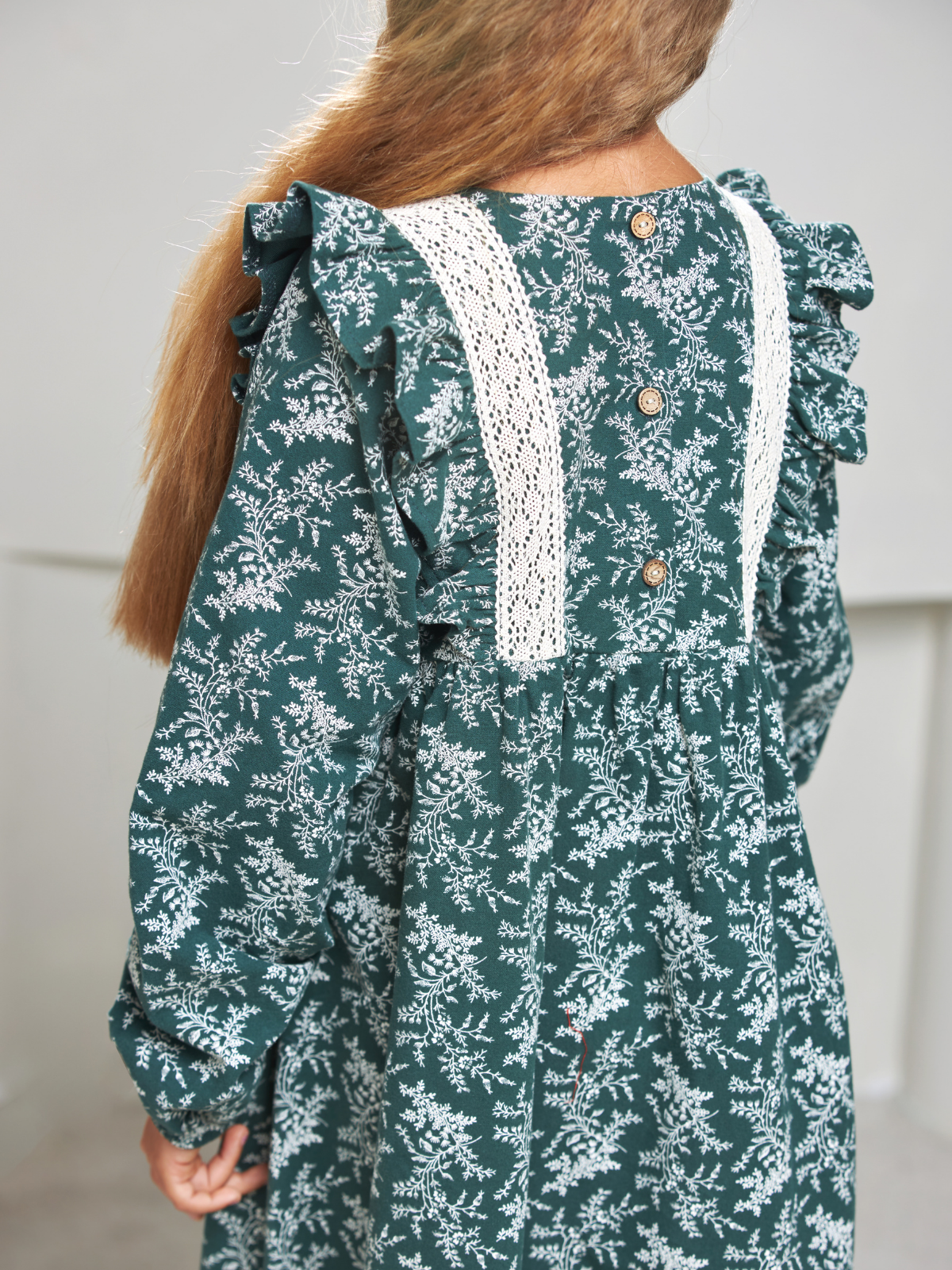 Платье MOUN платье_фланель/кружево_изумрудн - фото 10