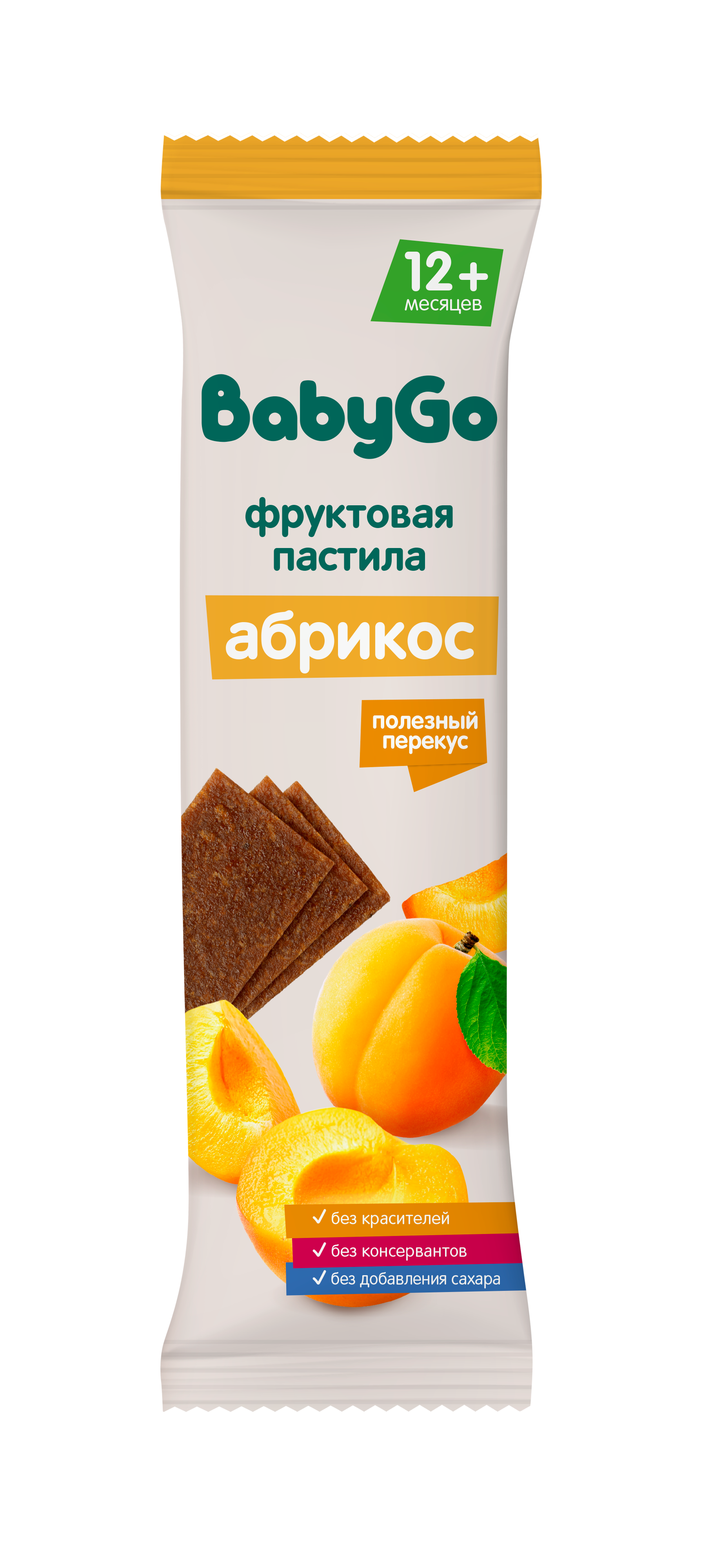 Изображение товара Фруктовые кусочки BabyGo Абрикос с 12 мес 15 г