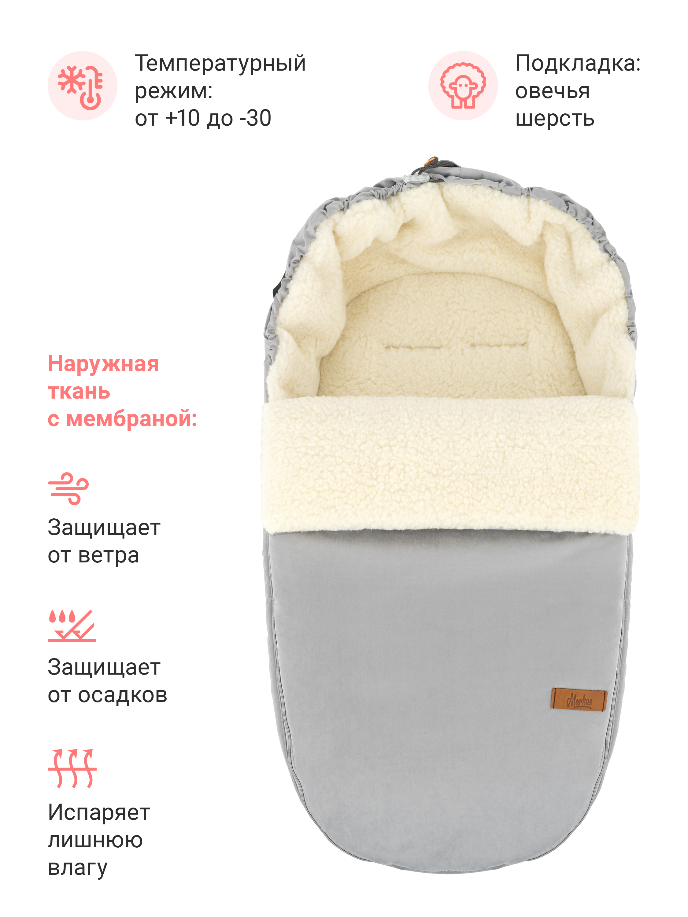 Зимний конверт на выписку Egg Basic - фото 2