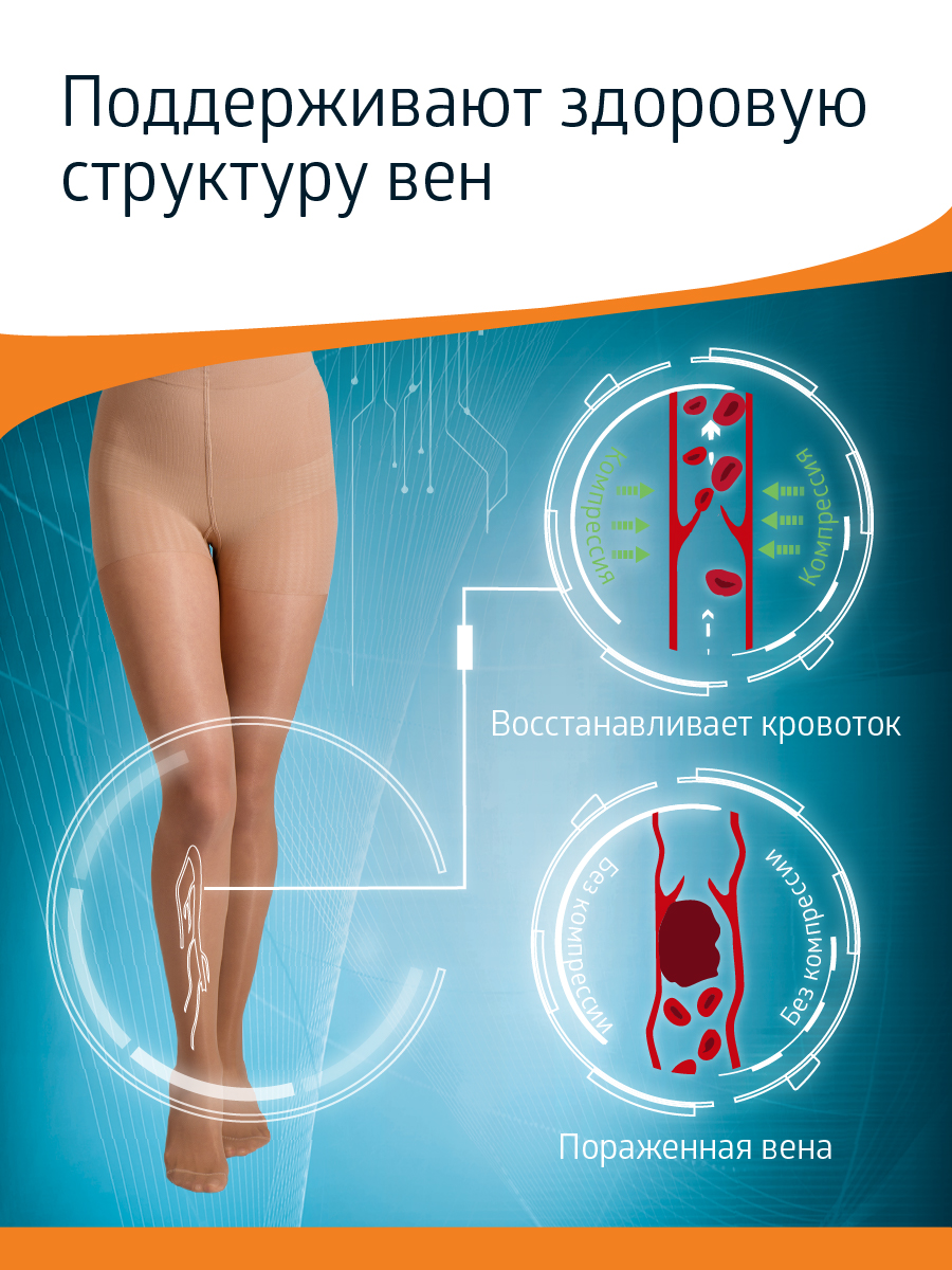 Колготки компрессионные B.Well JW-321Natural - фото 14