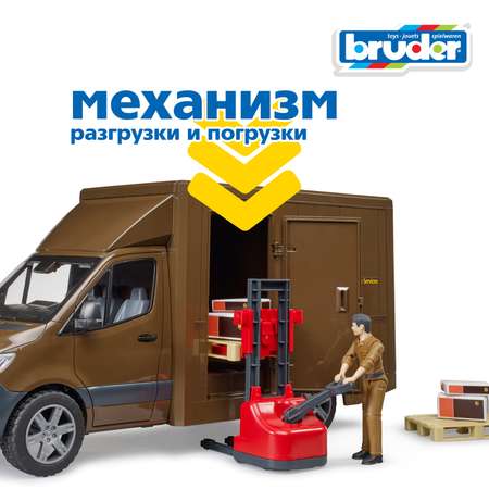 Грузовик Bruder Mercedes службы доставки с водителем 1:16
