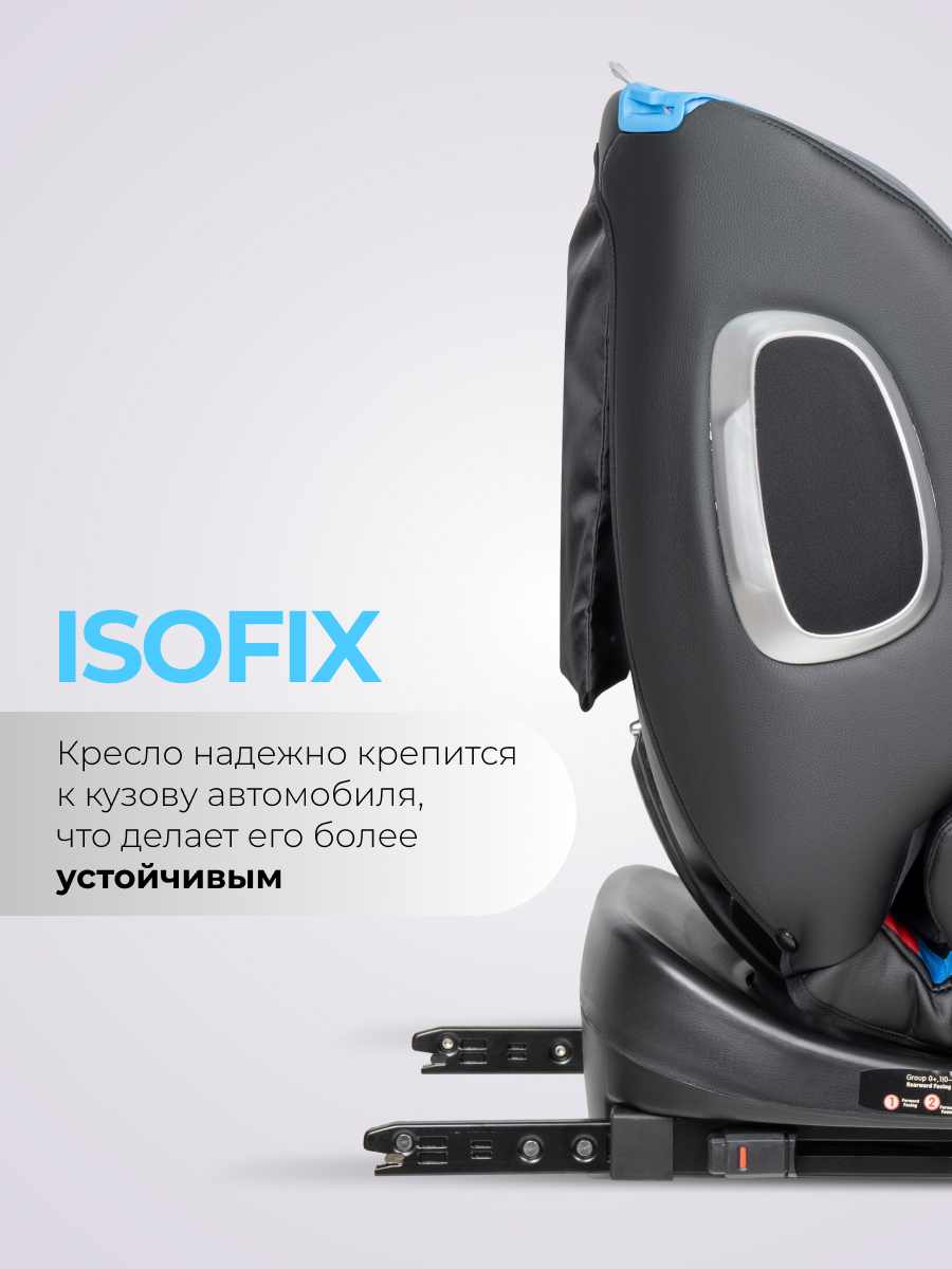 Автокресло Farfello YB102A Isofix 0+/1/2/3 (0-36 кг) серый - фото 4