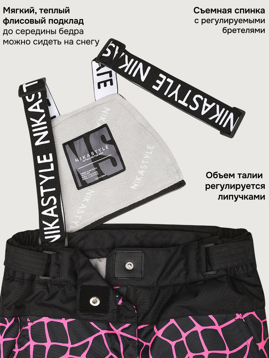 Куртка и полукомбинезон NIKASTYLE 7з3225 черный/фуксия - фото 14