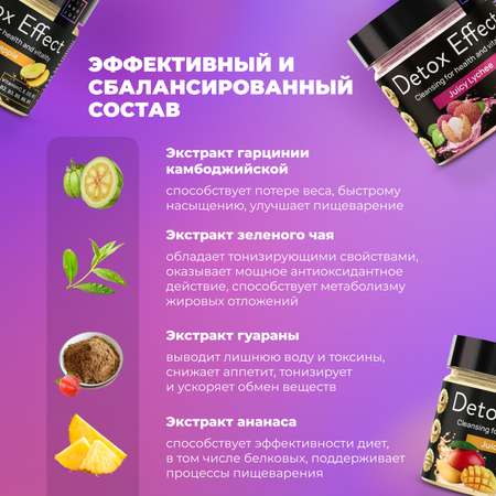 Дренажный напиток FIT AND JOY Детокс для похудения набор 3шт