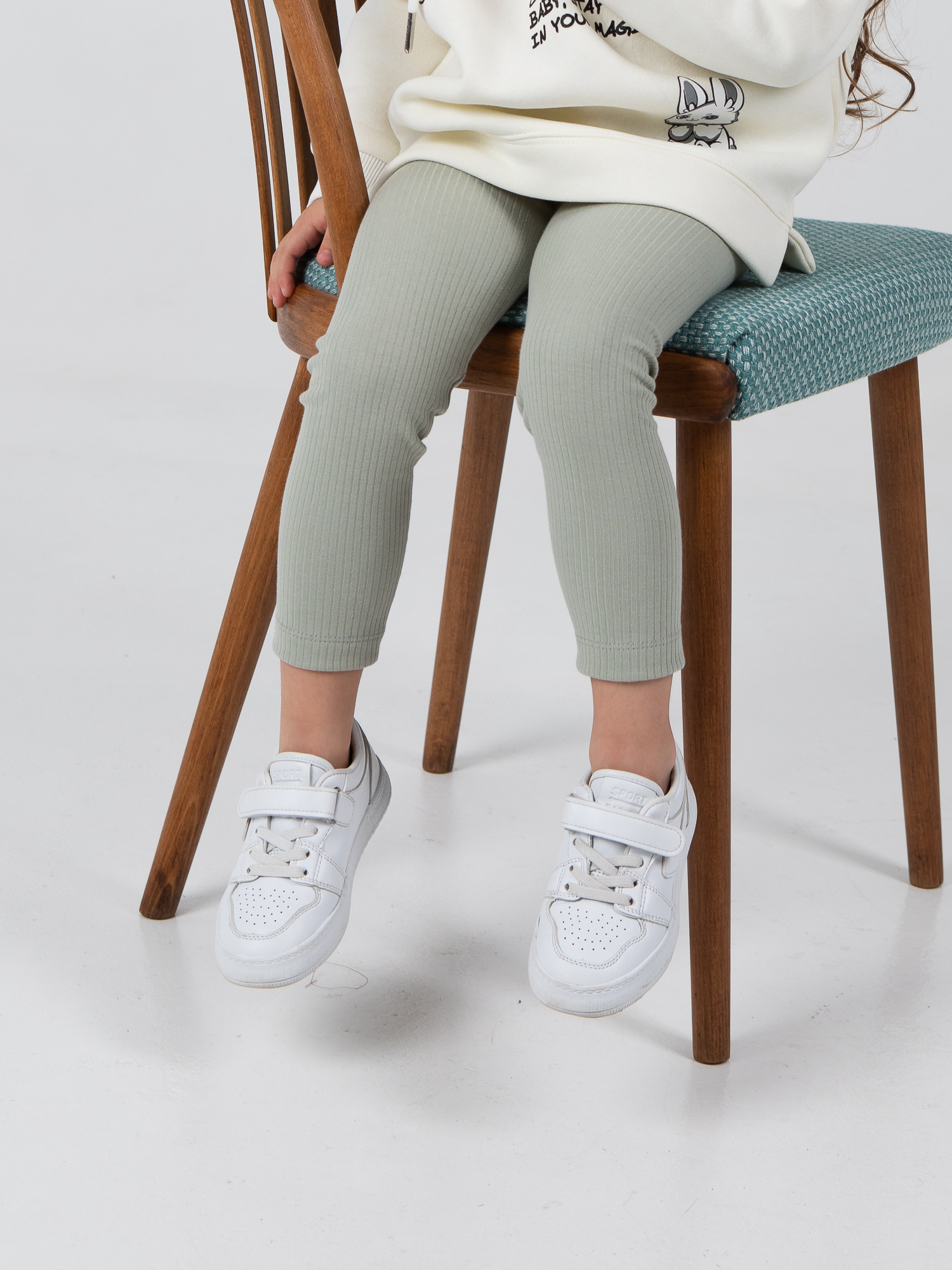 Леггинсы LEVA леггинсы для девочки_рубчик шалфей_полынь - фото 5