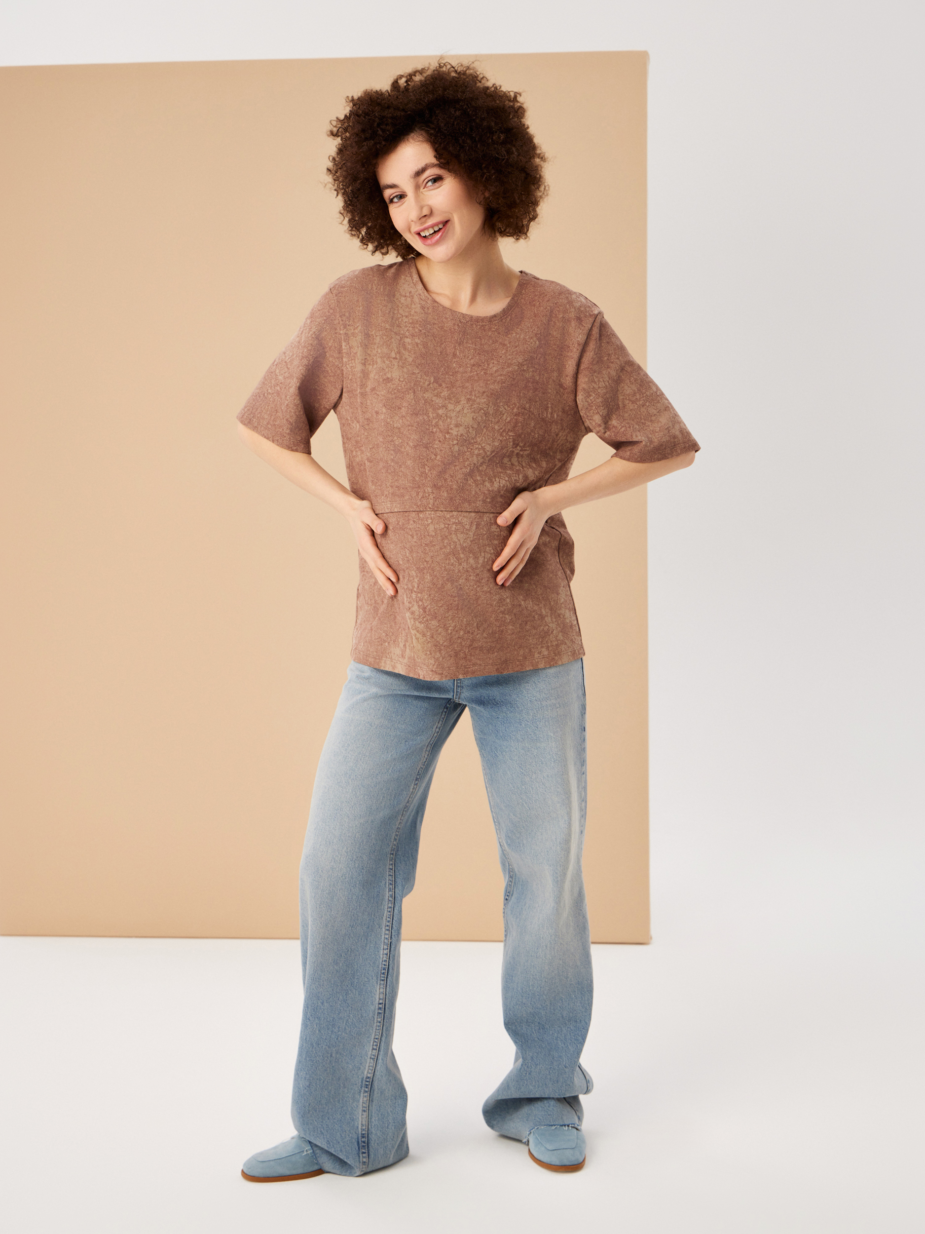 Футболка для кормящих Proud Mom ФВАР-0300-бежевый - фото 5