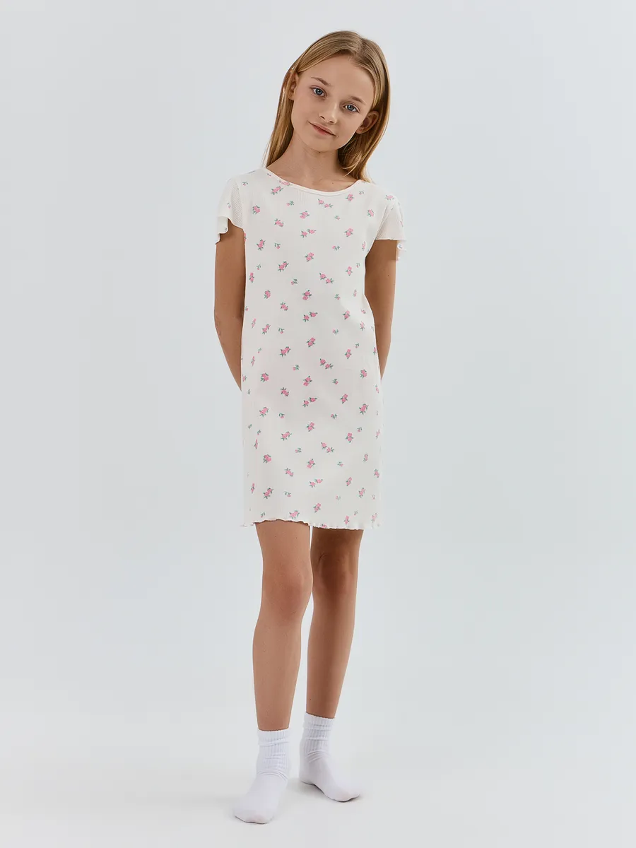 Сорочка ночная Mark Formelle (Марк Формэль) 577724/цветы на молочном1 - фото 1