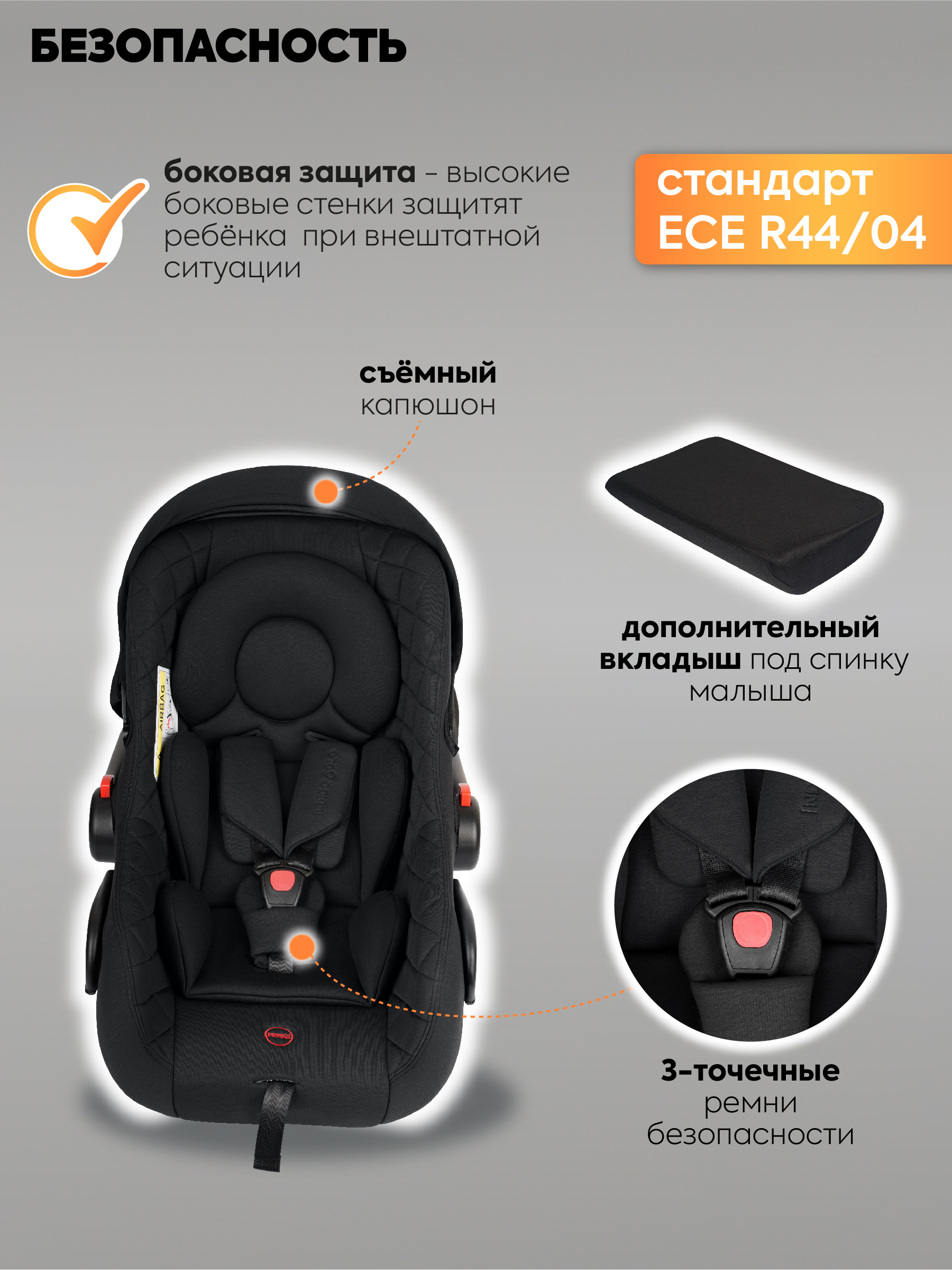 Автокресло Indigo Indigo Solo 0 (0 -13 кг) черный - фото 7