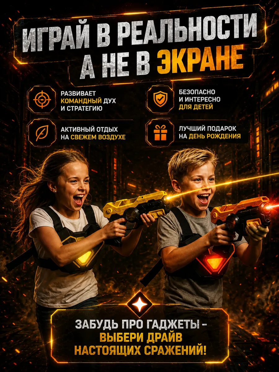 Набор MiniMinds Бластер лазертаг с жилетами - фото 4