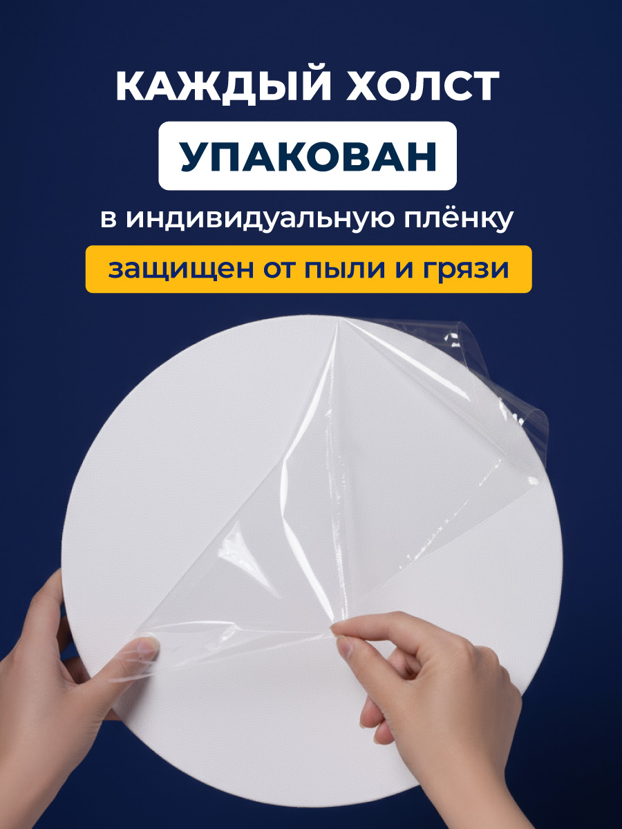 Холст Малевичъ круглый на подрамнике хлопок 380 гр диаметр 30 см - фото 3