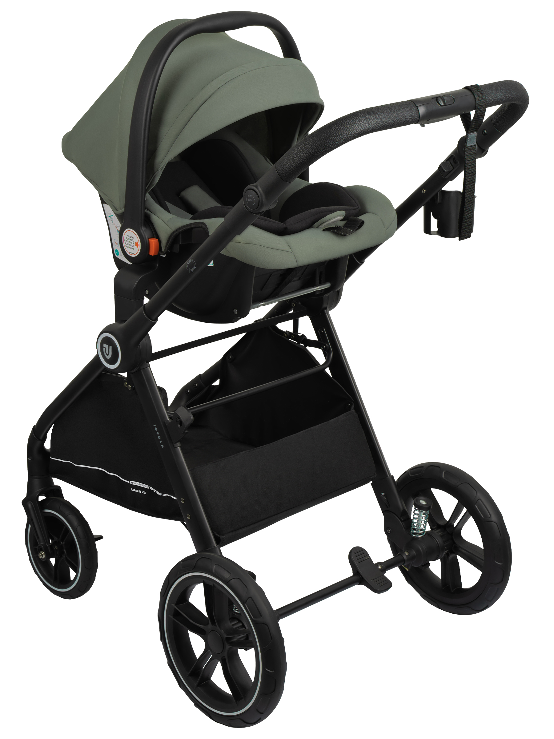 Коляска трансформер JOVOLA Truck, перекидная ручка зеленый - фото 5