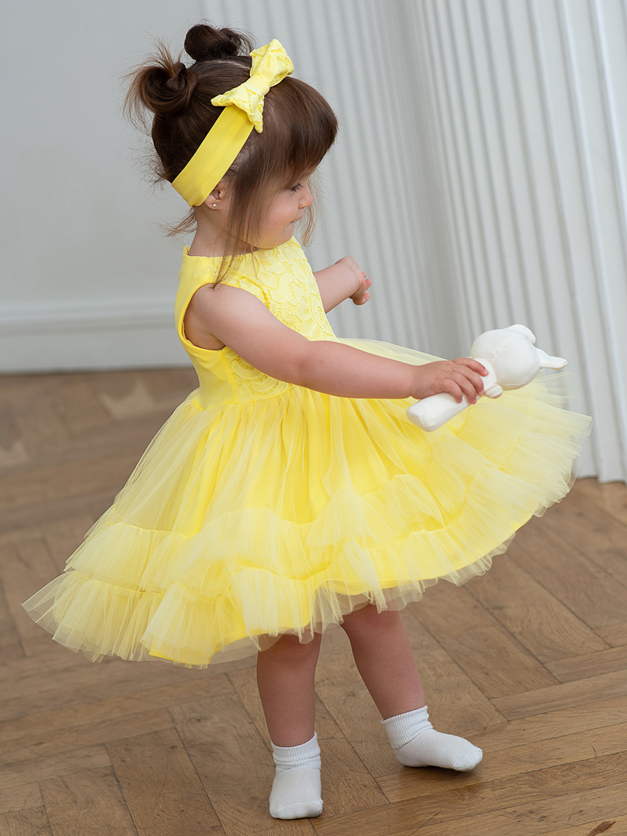 Платье Trendyco kids ТК604/светло-желтый - фото 6
