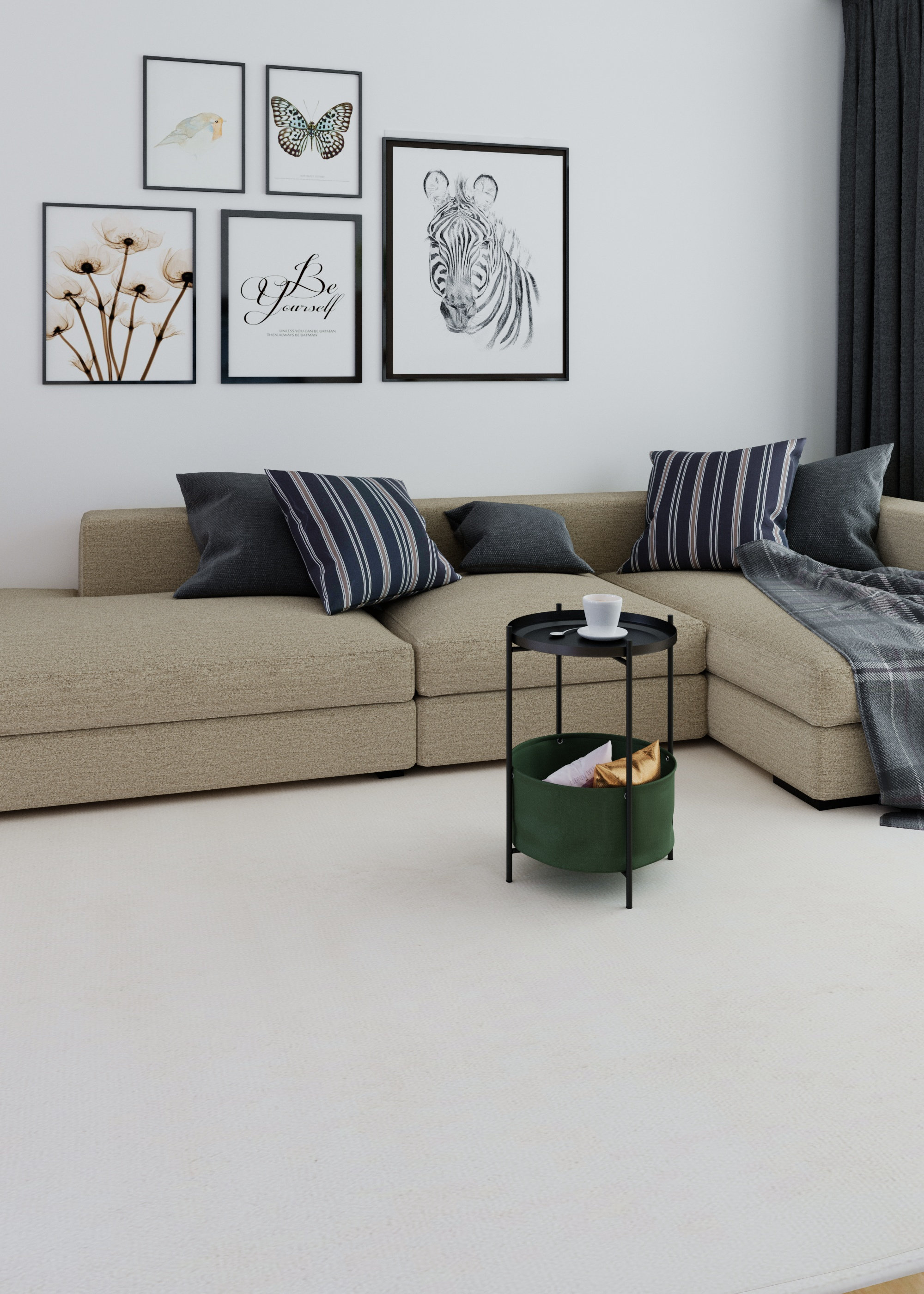 Стол журнальный LAVARIS Элдэй Cuba Хаки/черный муар - фото 3