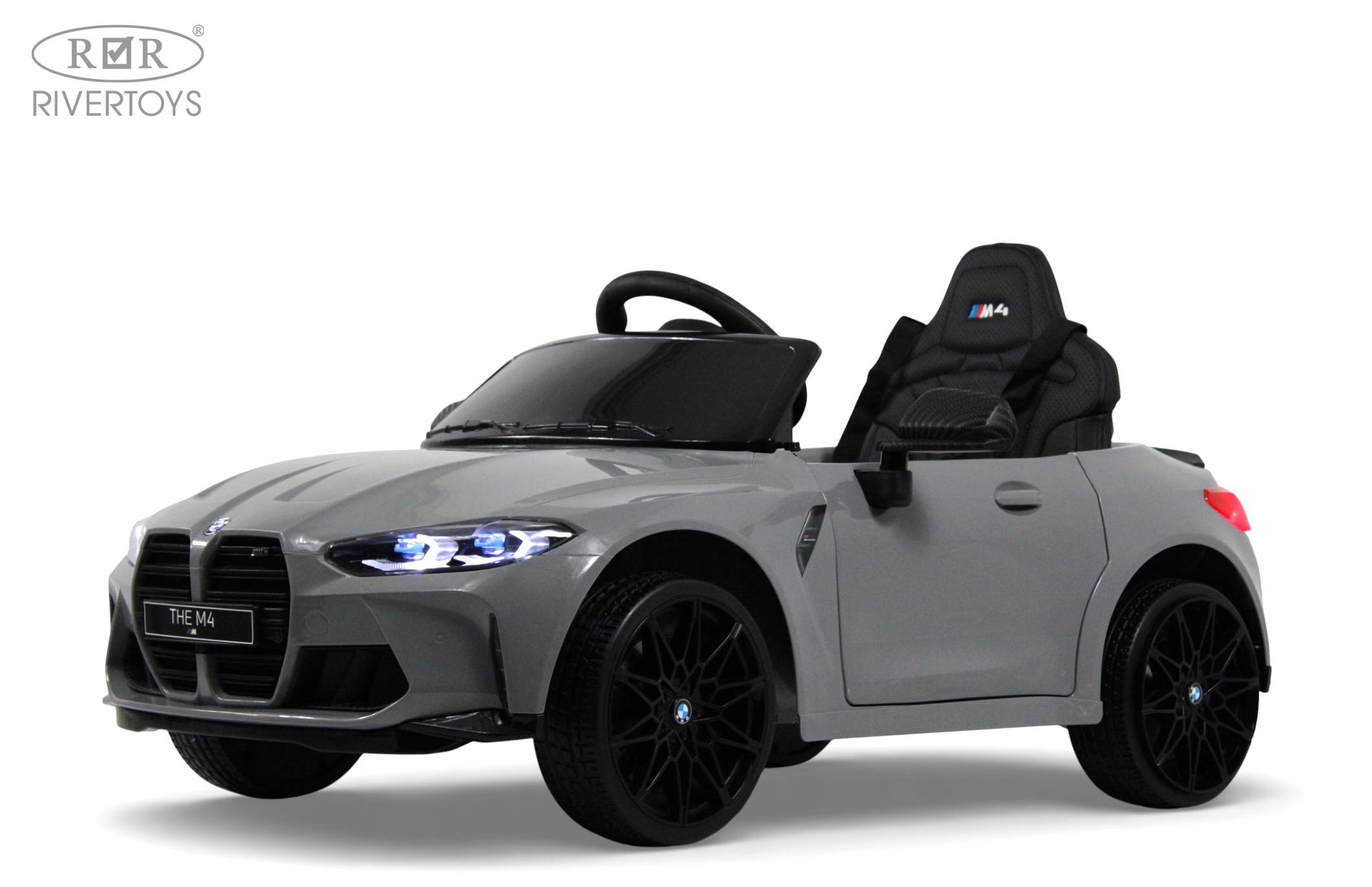 Электромобиль RIVERTOYS BMW A004AA-BMW-GREY С пультом ДУ - фото 1